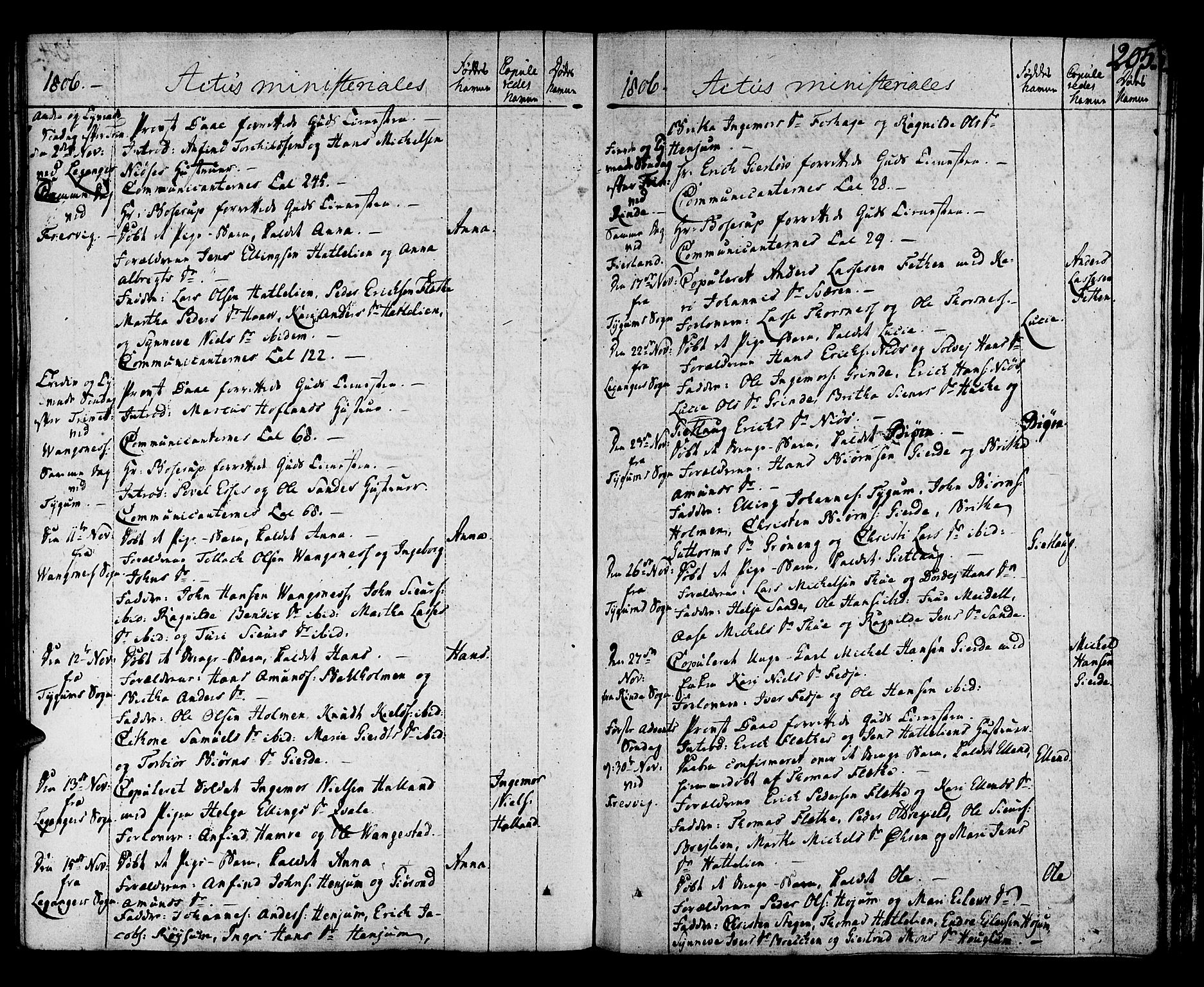 Leikanger sokneprestembete, AV/SAB-A-81001/H/Haa/Haaa/L0005: Parish register (official) no. A 5, 1792-1809, p. 205