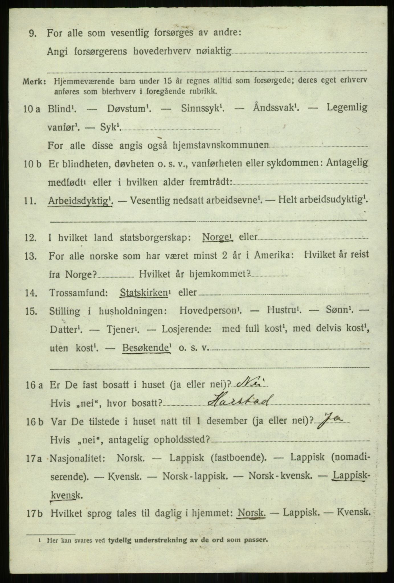 SATØ, 1920 census for Bardu, 1920, p. 3863