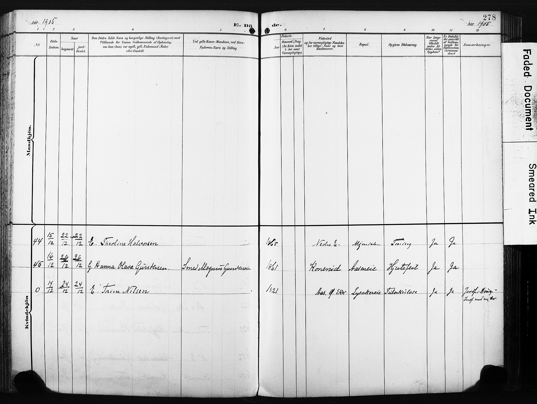 Nedre Eiker kirkebøker, AV/SAKO-A-612/F/Fa/L0005: Parish register (official) no. 5, 1898-1905, p. 278