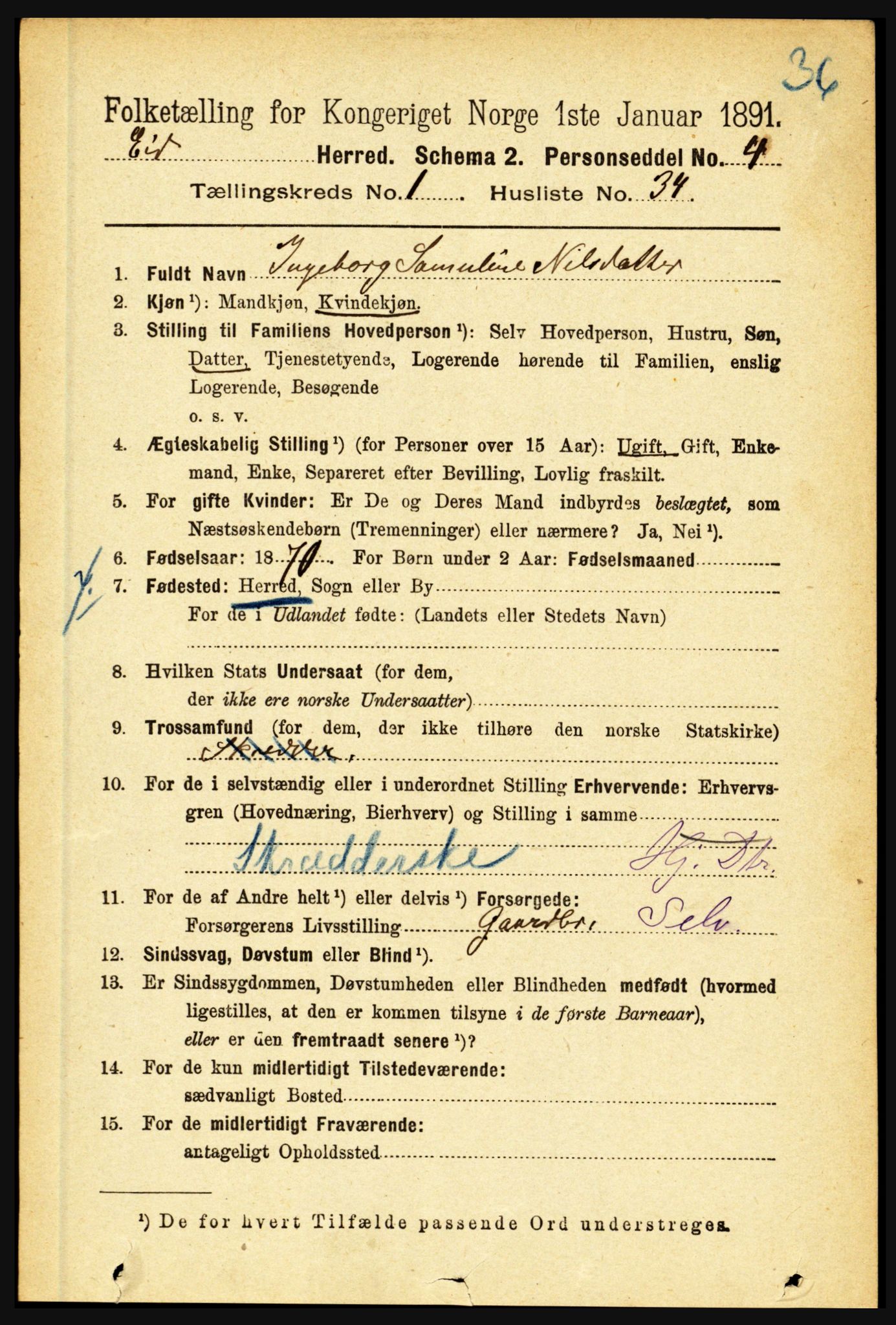 RA, 1891 census for 1443 Eid, 1891, p. 271