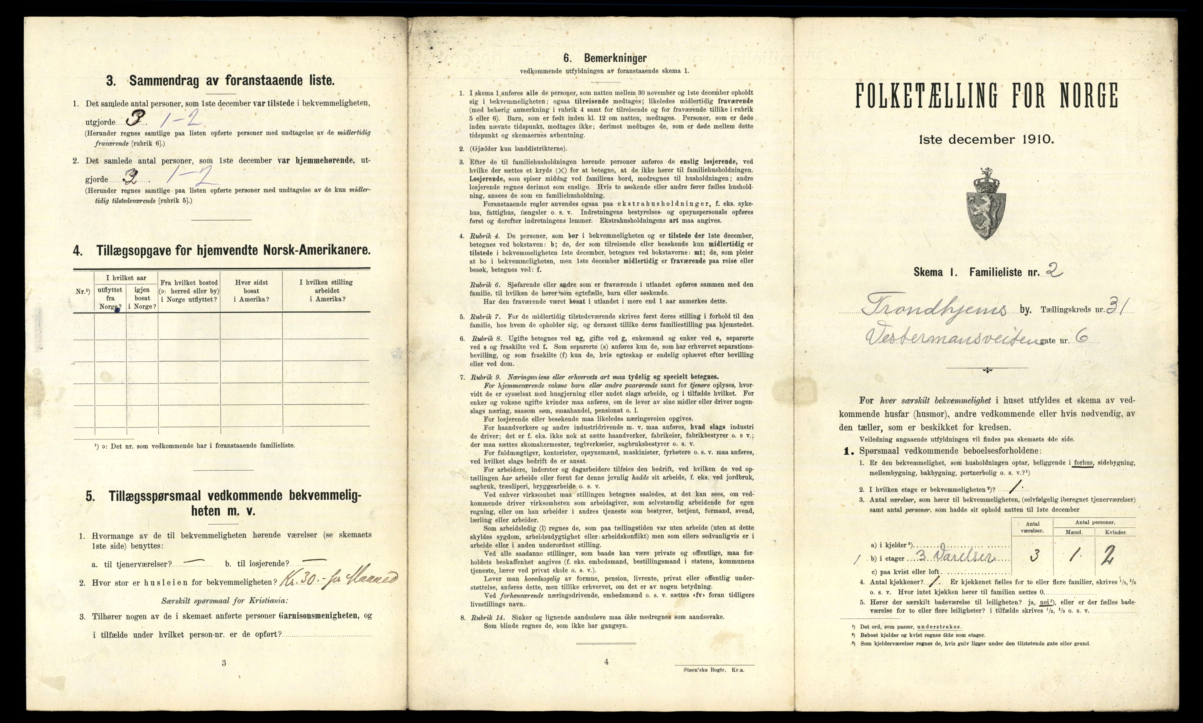 RA, 1910 census for Trondheim, 1910, p. 8765