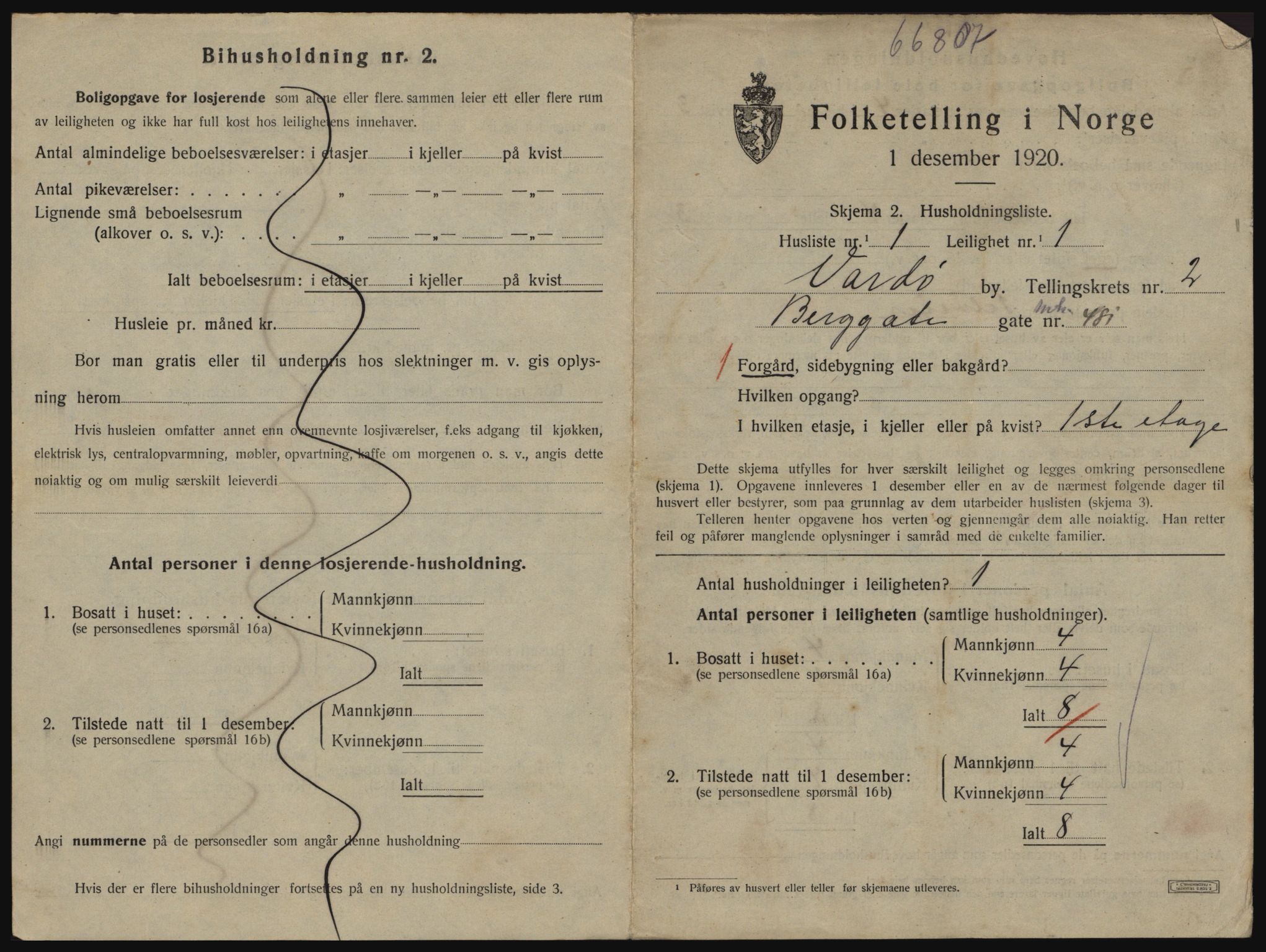 SATØ, 1920 census for Vardø, 1920, p. 1675