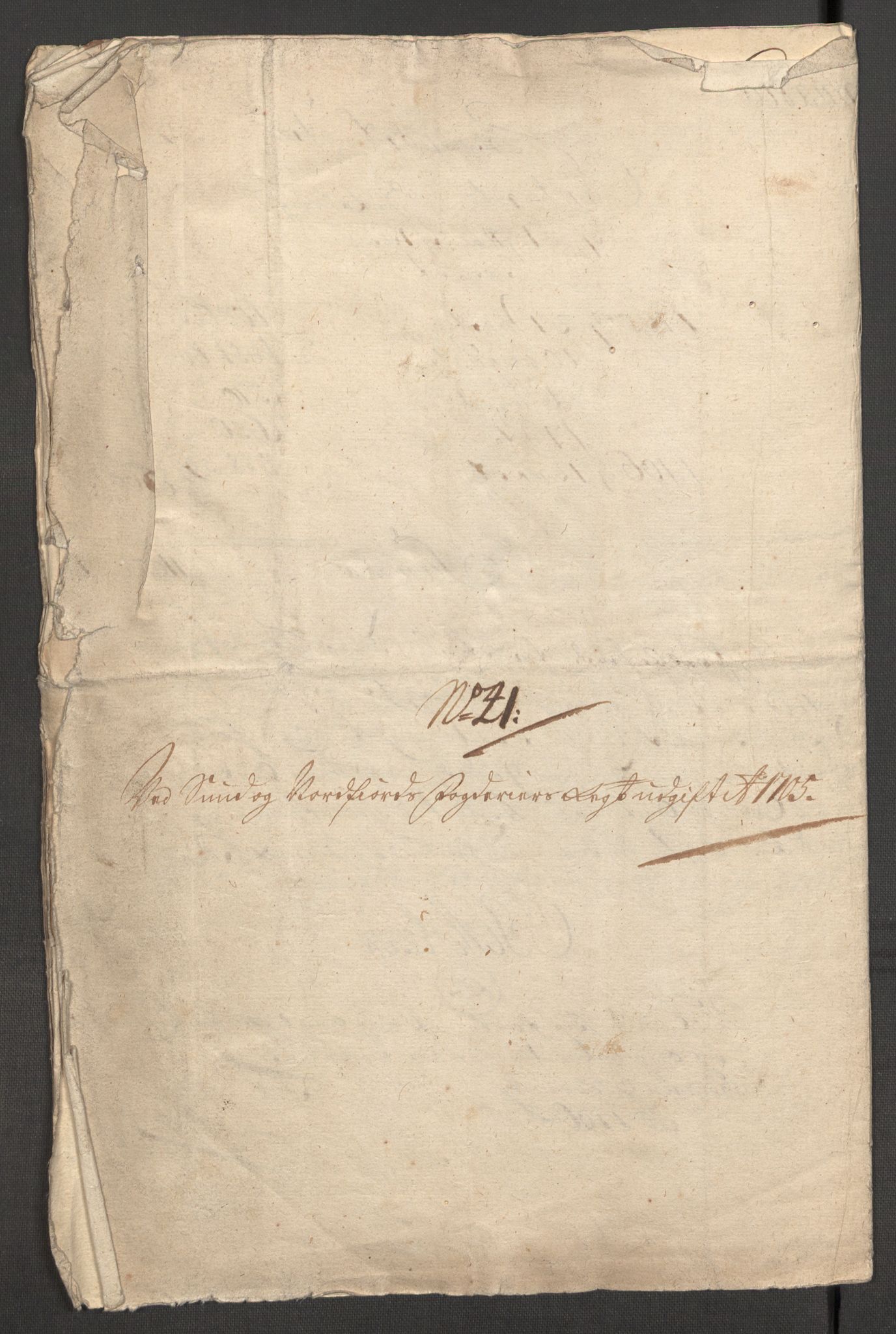 Rentekammeret inntil 1814, Reviderte regnskaper, Fogderegnskap, RA/EA-4092/R53/L3429: Fogderegnskap Sunn- og Nordfjord, 1705, p. 288