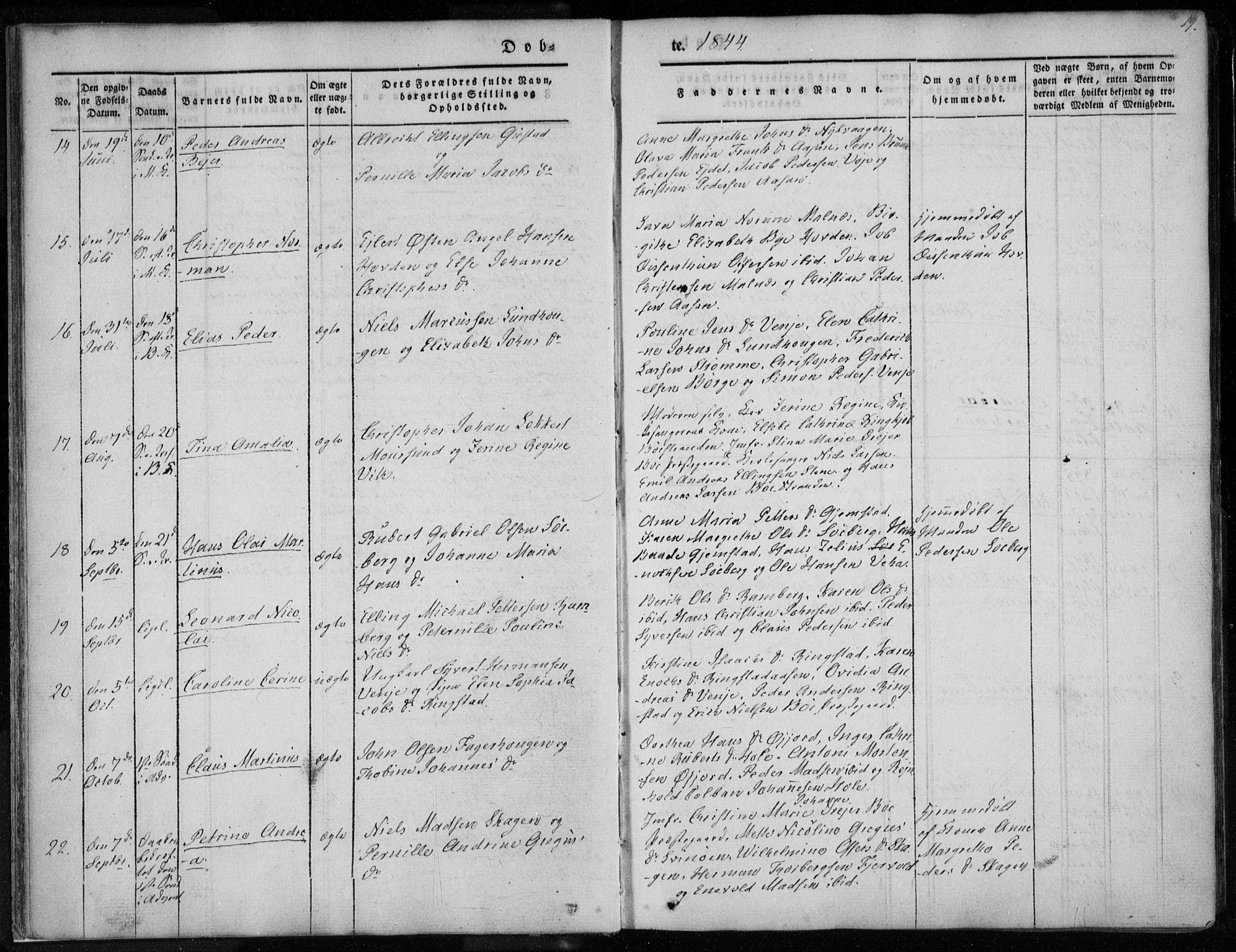 Ministerialprotokoller, klokkerbøker og fødselsregistre - Nordland, AV/SAT-A-1459/891/L1299: Parish register (official) no. 891A04, 1841-1856, p. 19