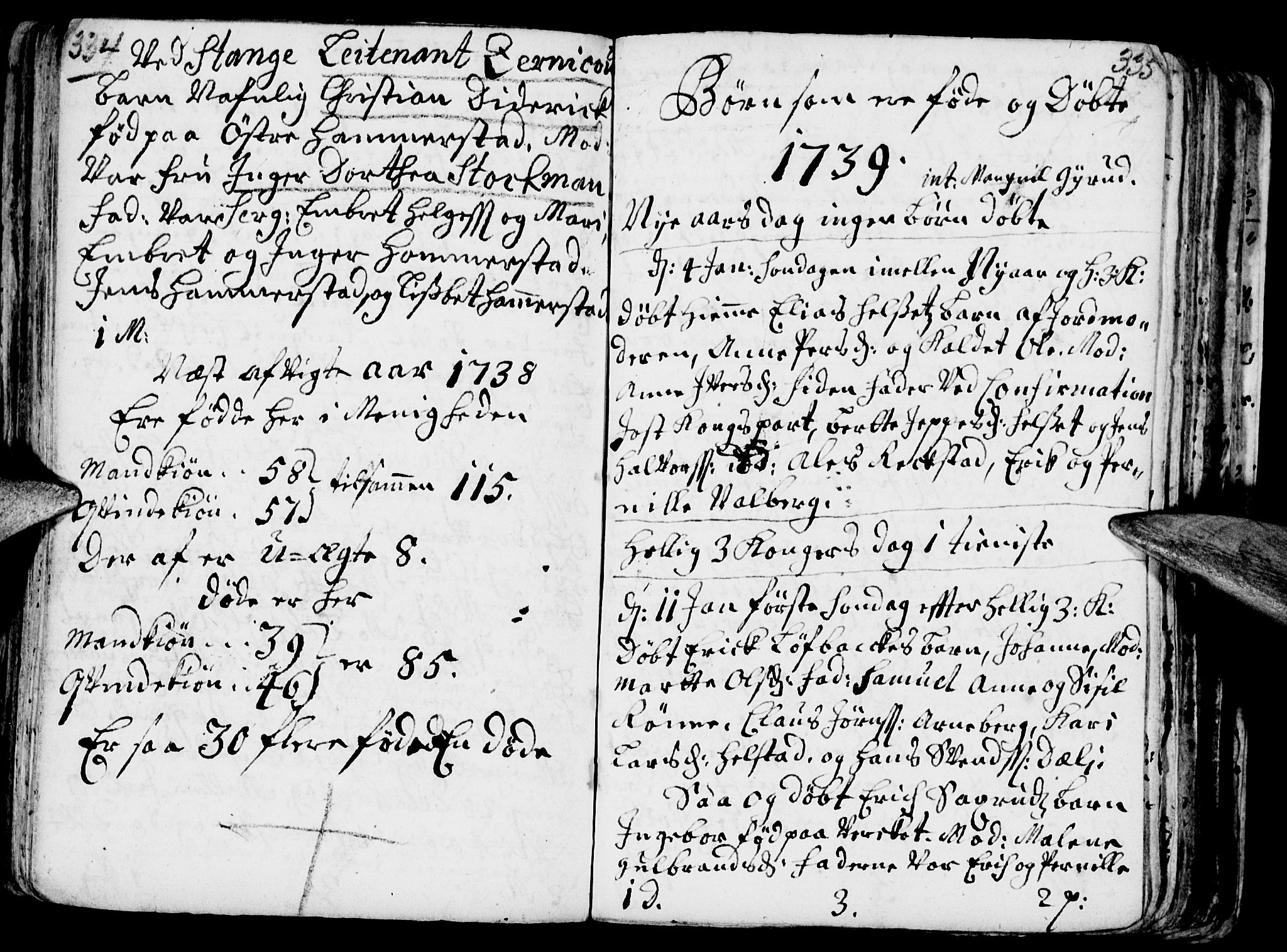 Stange prestekontor, SAH/PREST-002/K/L0002: Parish register (official) no. 2, 1724-1740, p. 334-335