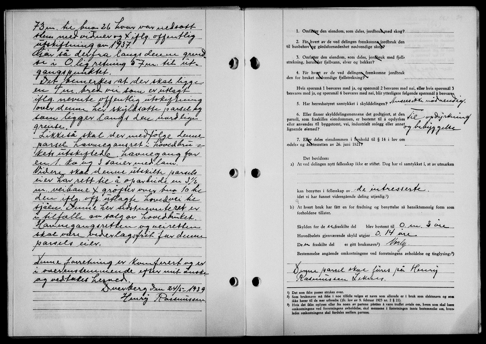 Lofoten sorenskriveri, SAT/A-0017/1/2/2C/L0005a: Mortgage book no. 5a, 1939-1939, Diary no: : 1146/1939