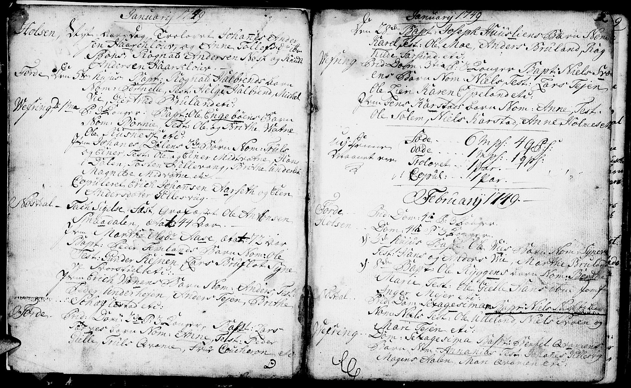 Førde sokneprestembete, AV/SAB-A-79901/H/Haa/Haaa/L0003: Parish register (official) no. A 3, 1749-1764, p. 2