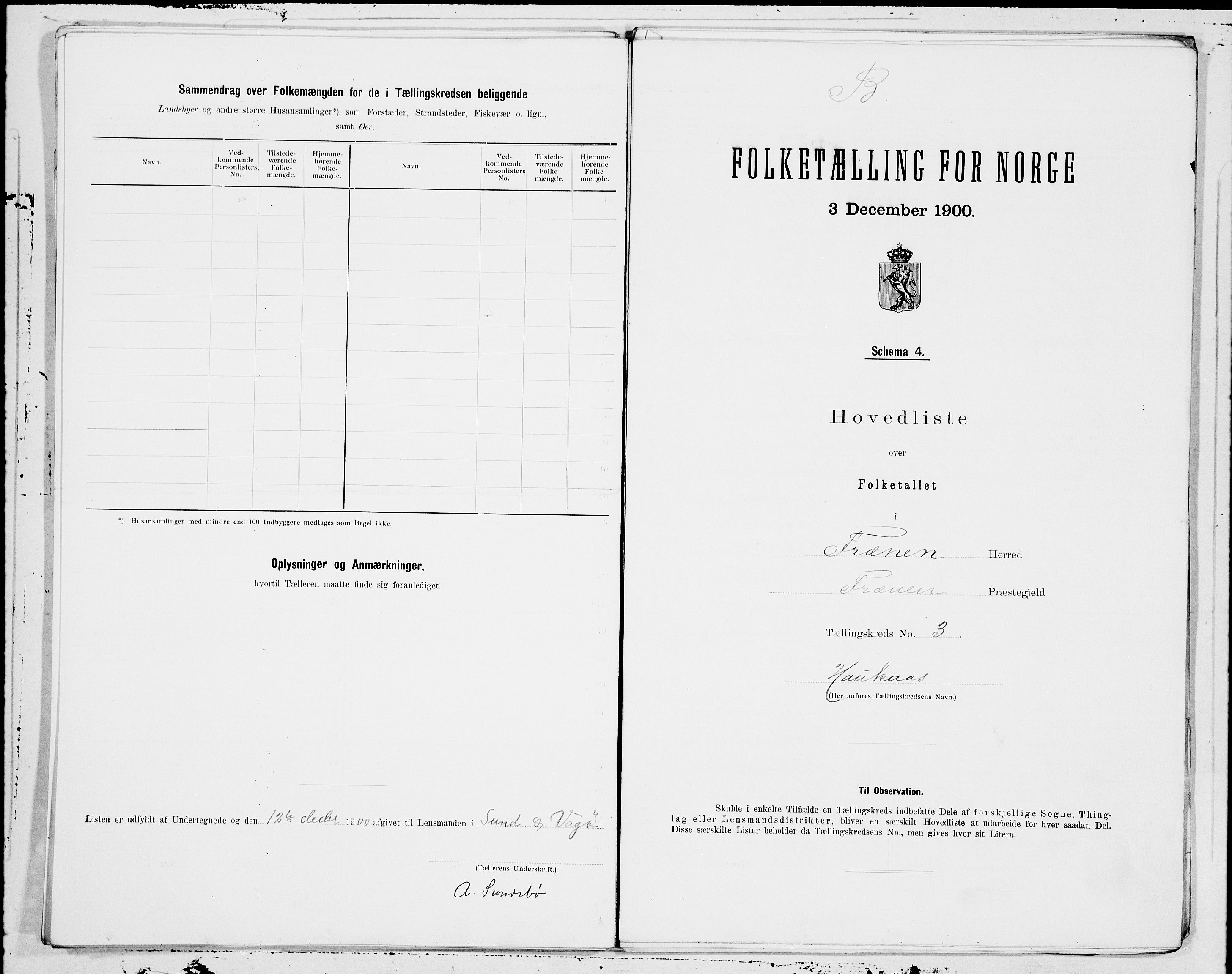 SAT, 1900 census for Fræna, 1900, p. 8