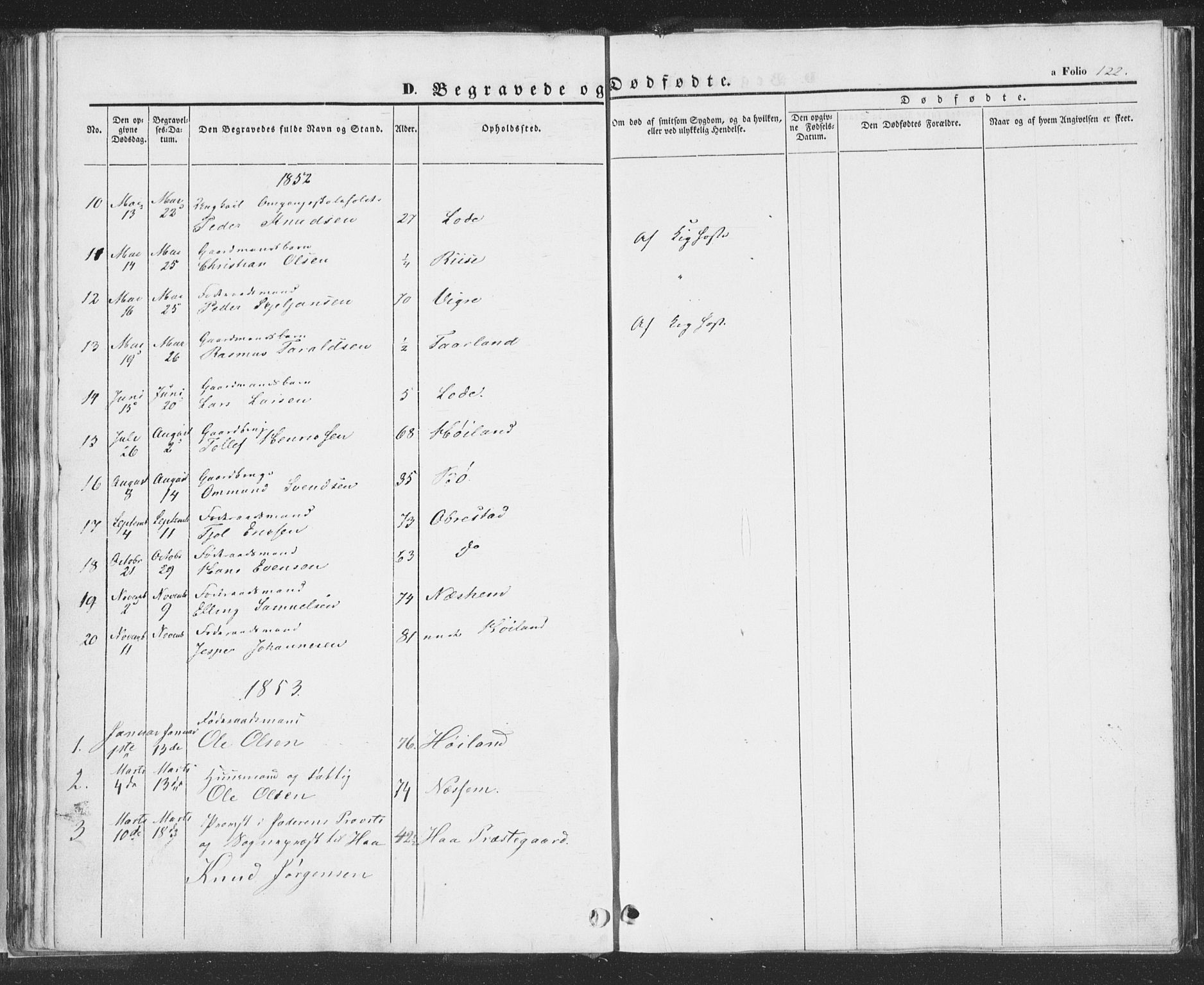 Hå sokneprestkontor, SAST/A-101801/001/30BA/L0006: Parish register (official) no. A 5, 1842-1853, p. 122