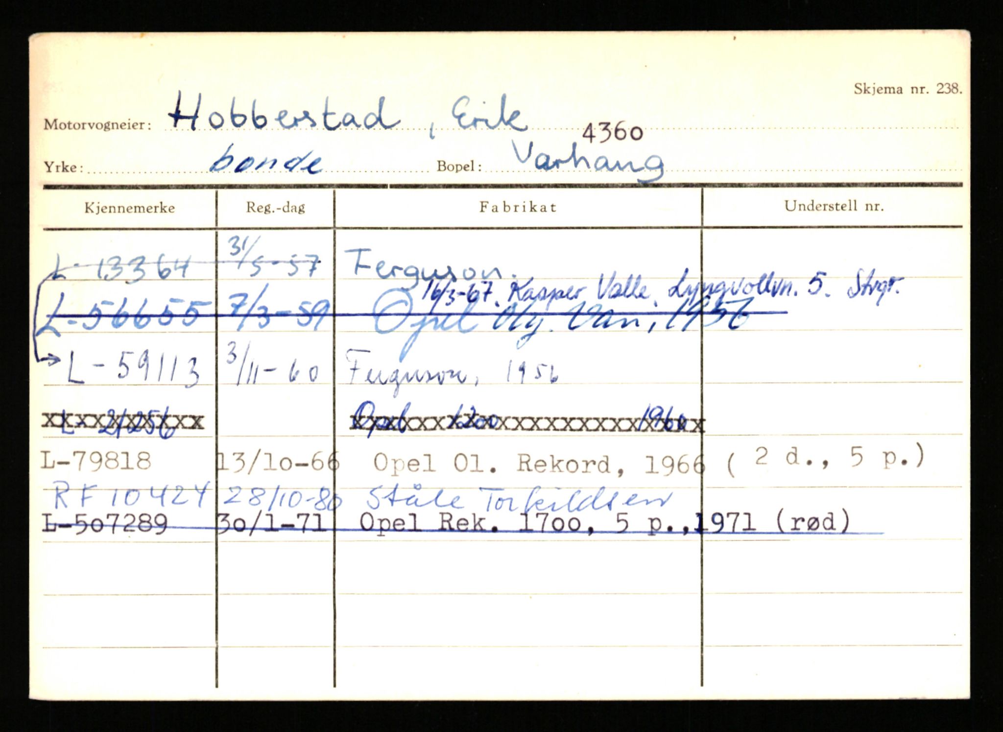 Stavanger trafikkstasjon, SAST/A-101942/0/H/L0015: Hermansen - Holmestad, 1930-1971, p. 1891