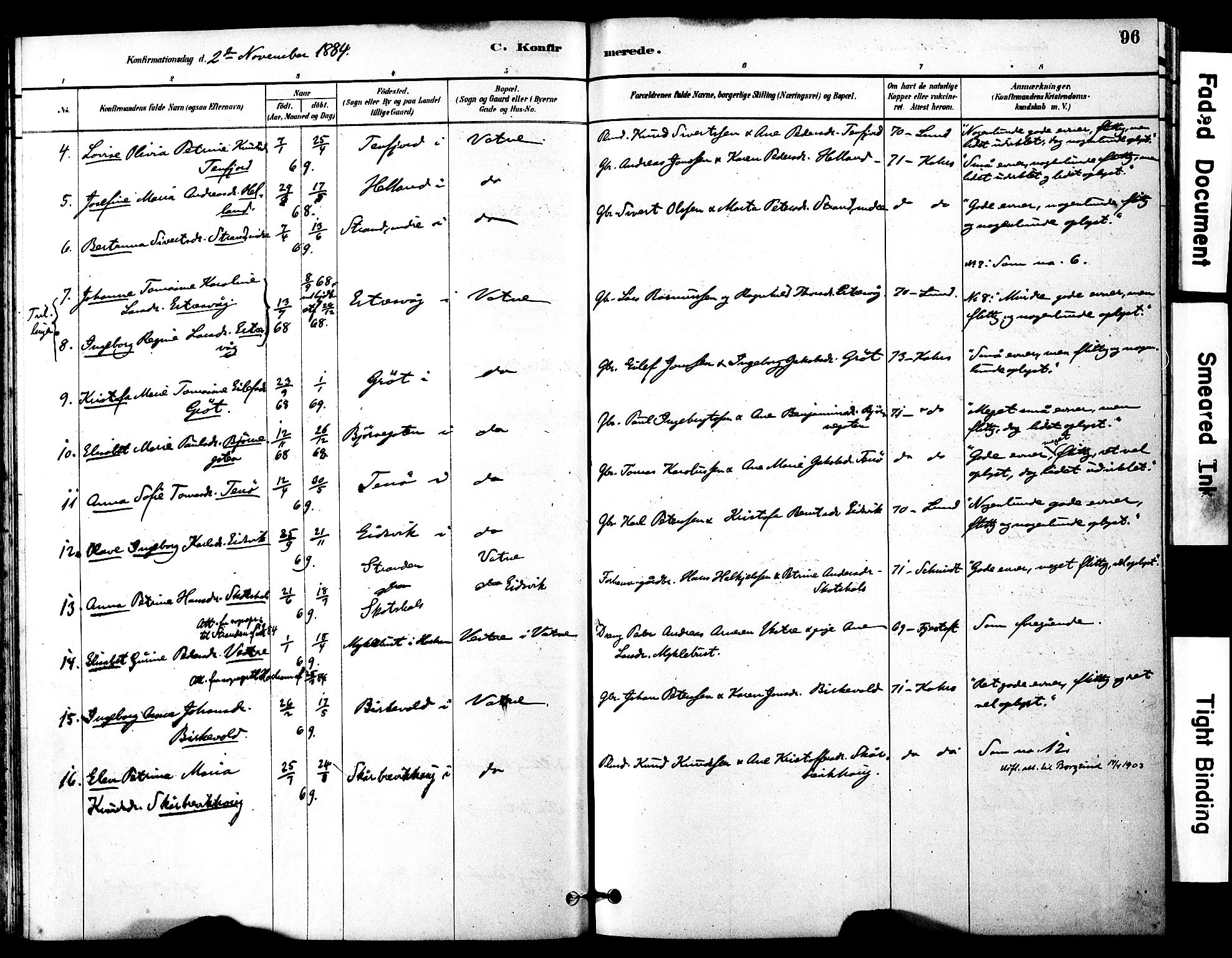 Ministerialprotokoller, klokkerbøker og fødselsregistre - Møre og Romsdal, SAT/A-1454/525/L0374: Parish register (official) no. 525A04, 1880-1899, p. 96