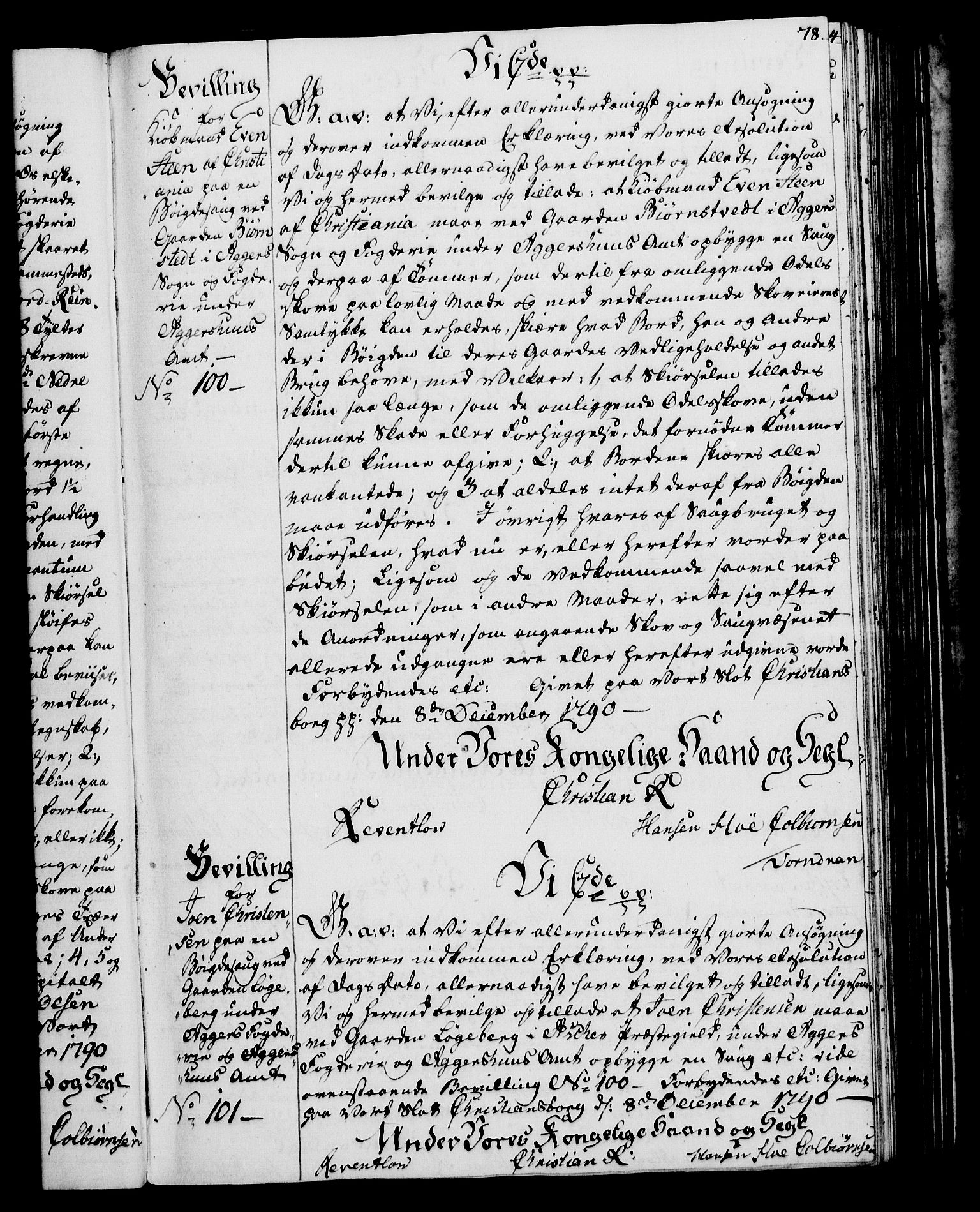Rentekammeret, Kammerkanselliet, RA/EA-3111/G/Gg/Gga/L0015: Norsk ekspedisjonsprotokoll med register (merket RK 53.15), 1790-1791, p. 78