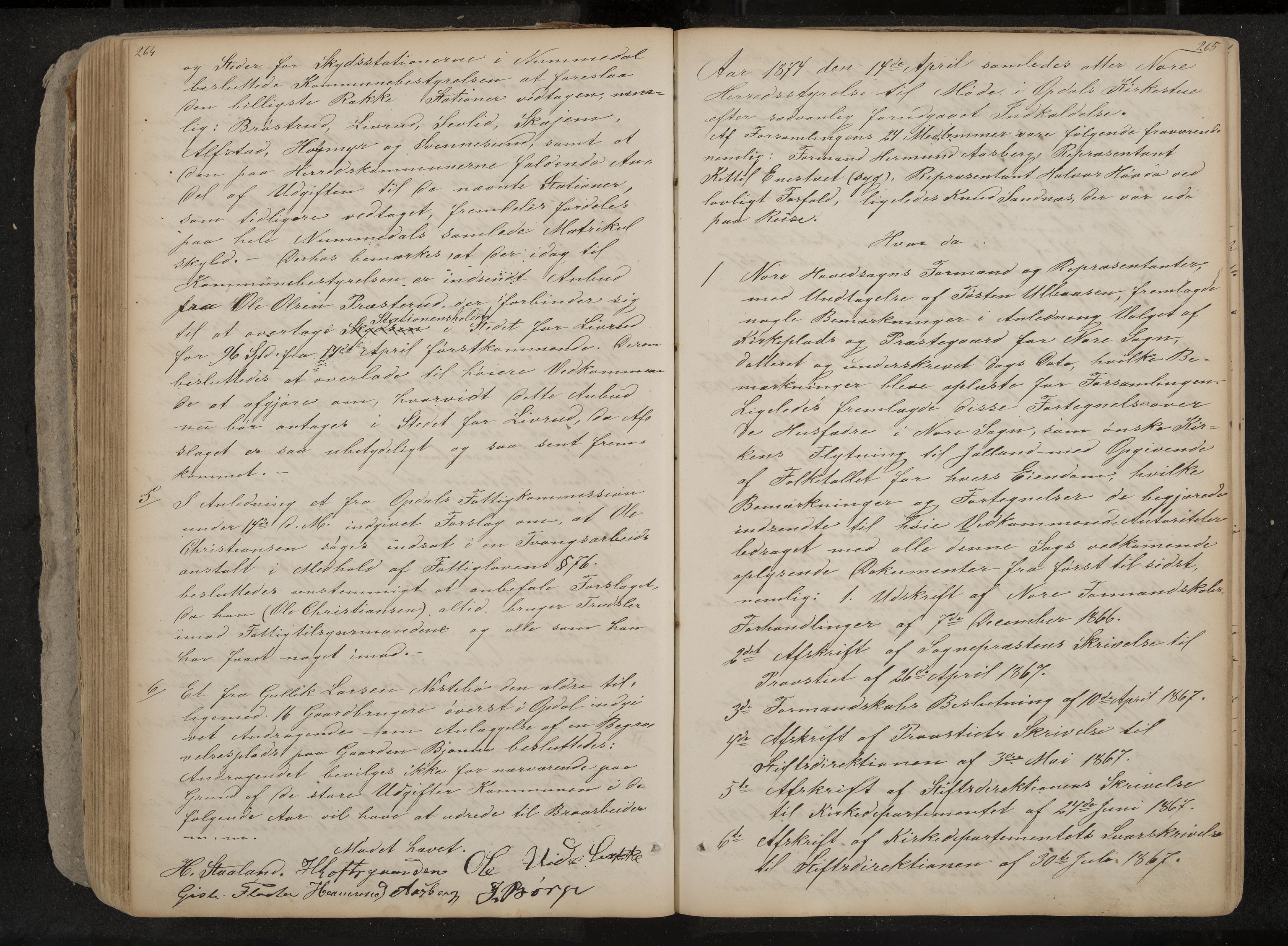 Nore og Uvdal formannskap, IKAK/0633021-1/A/L0001: Møtebok, 1859-1882, p. 264-265