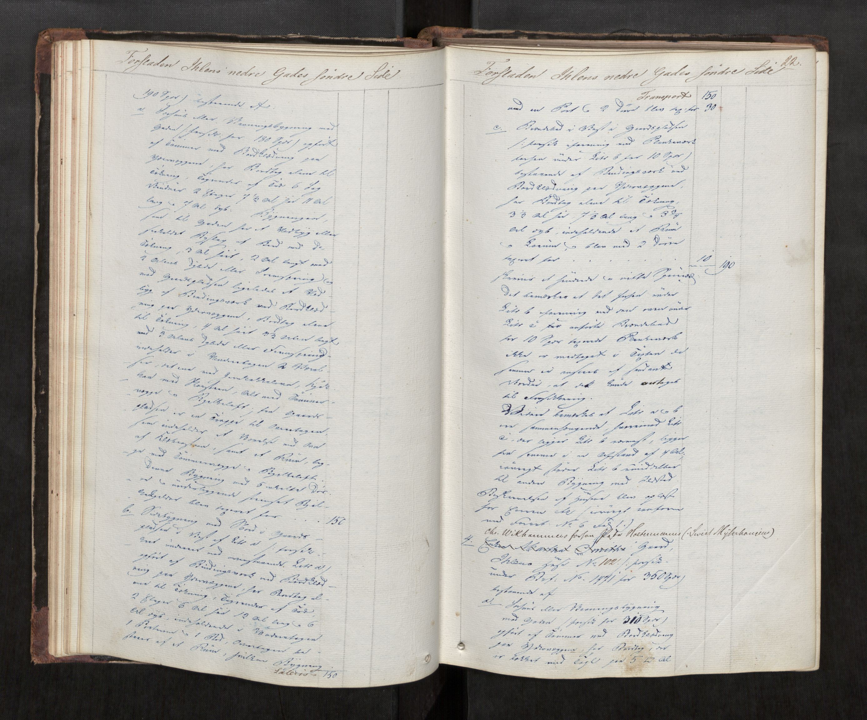 Norges Brannkasse Trondheim magistrat, AV/SAT-A-5590/Fa/L0024: Branntakstprotokoll E, 1846, p. 21b-22a