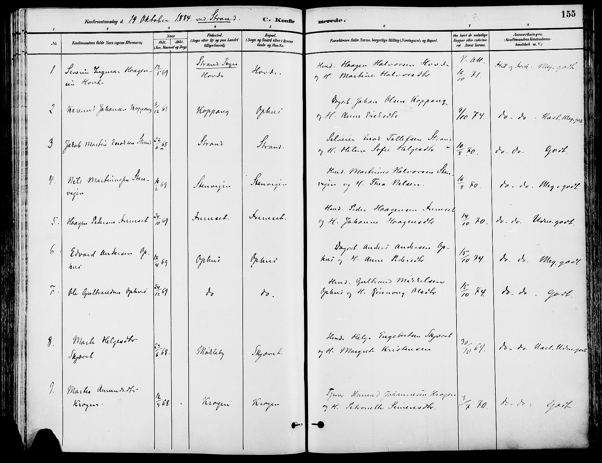 Stor-Elvdal prestekontor, AV/SAH-PREST-052/H/Ha/Haa/L0002: Parish register (official) no. 2, 1882-1907, p. 155