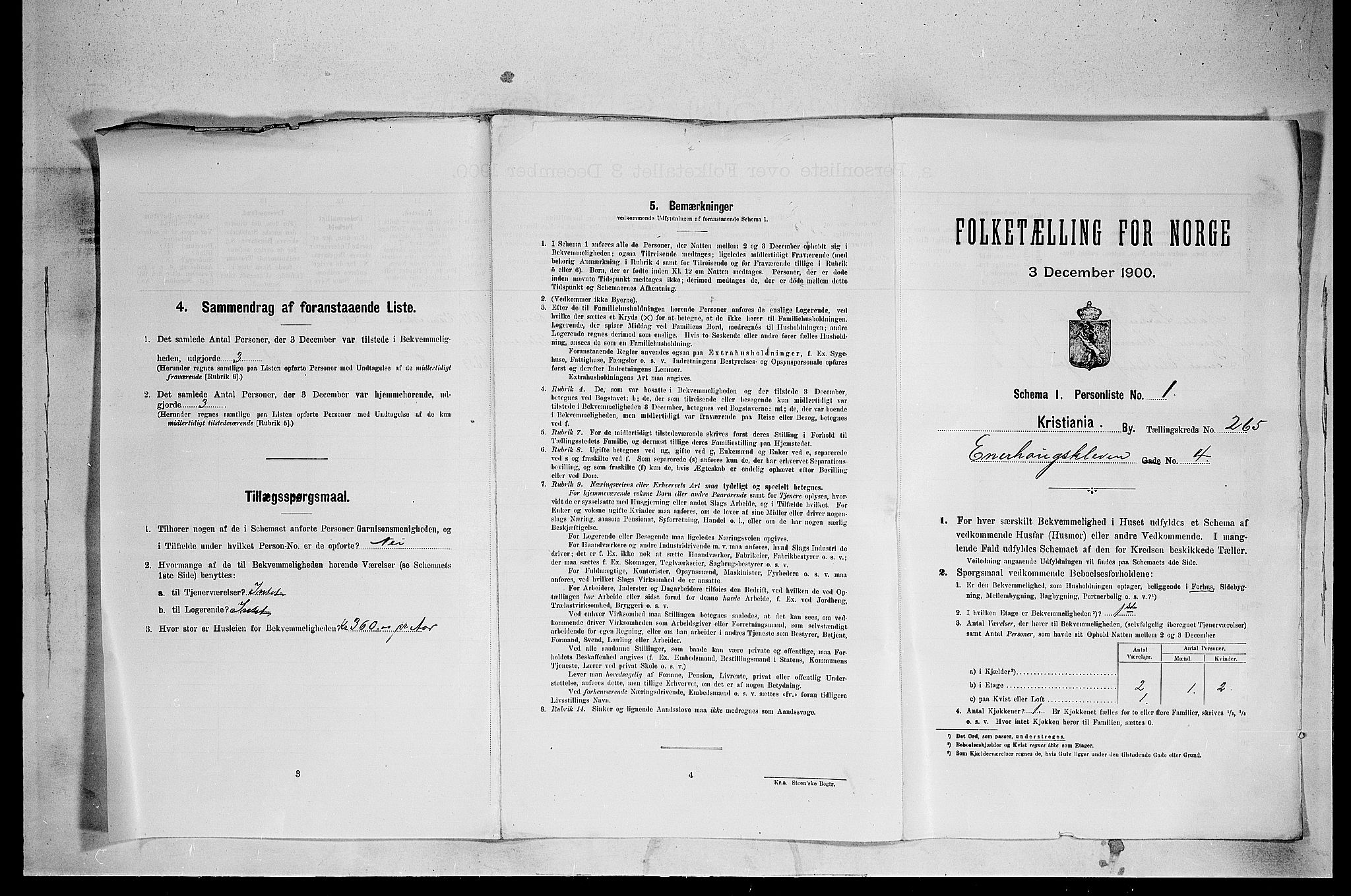 SAO, 1900 census for Kristiania, 1900, p. 20165