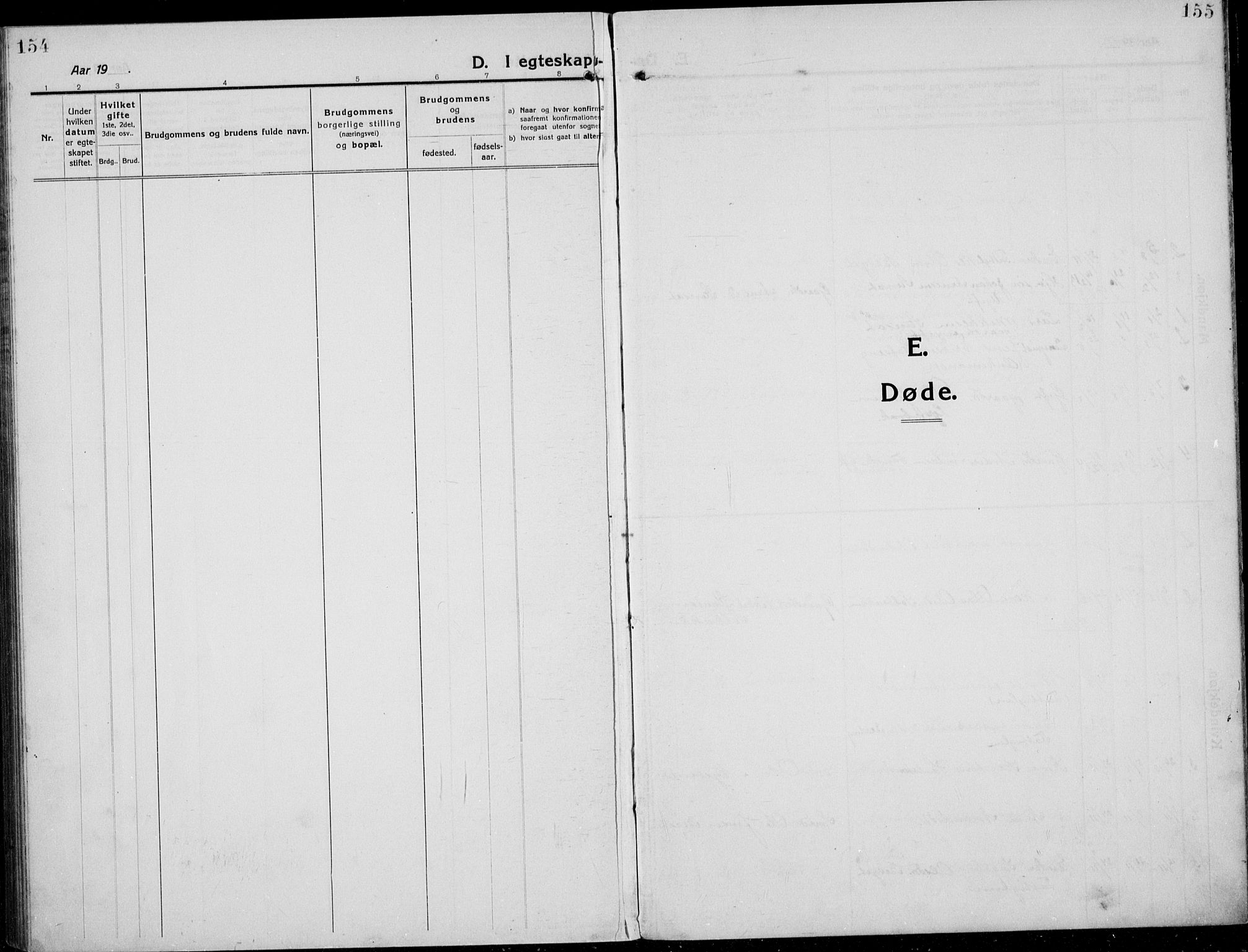 Etnedal prestekontor, SAH/PREST-130/H/Ha/Hab/Habb/L0002: Parish register (copy) no. II 2, 1912-1934, p. 154-155
