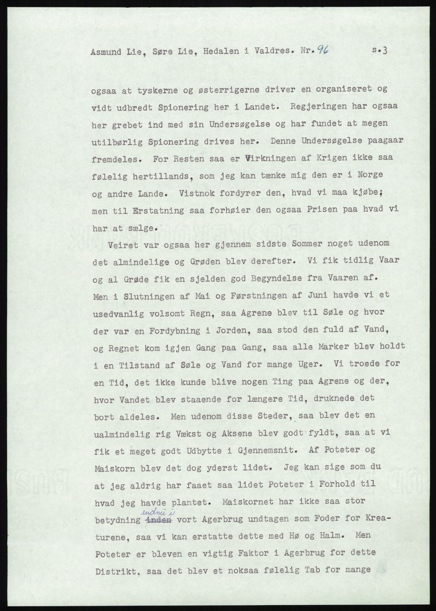 Samlinger til kildeutgivelse, Amerikabrevene, AV/RA-EA-4057/F/L0013: Innlån fra Oppland: Lie (brevnr 79-115) - Nordrum, 1838-1914, p. 235