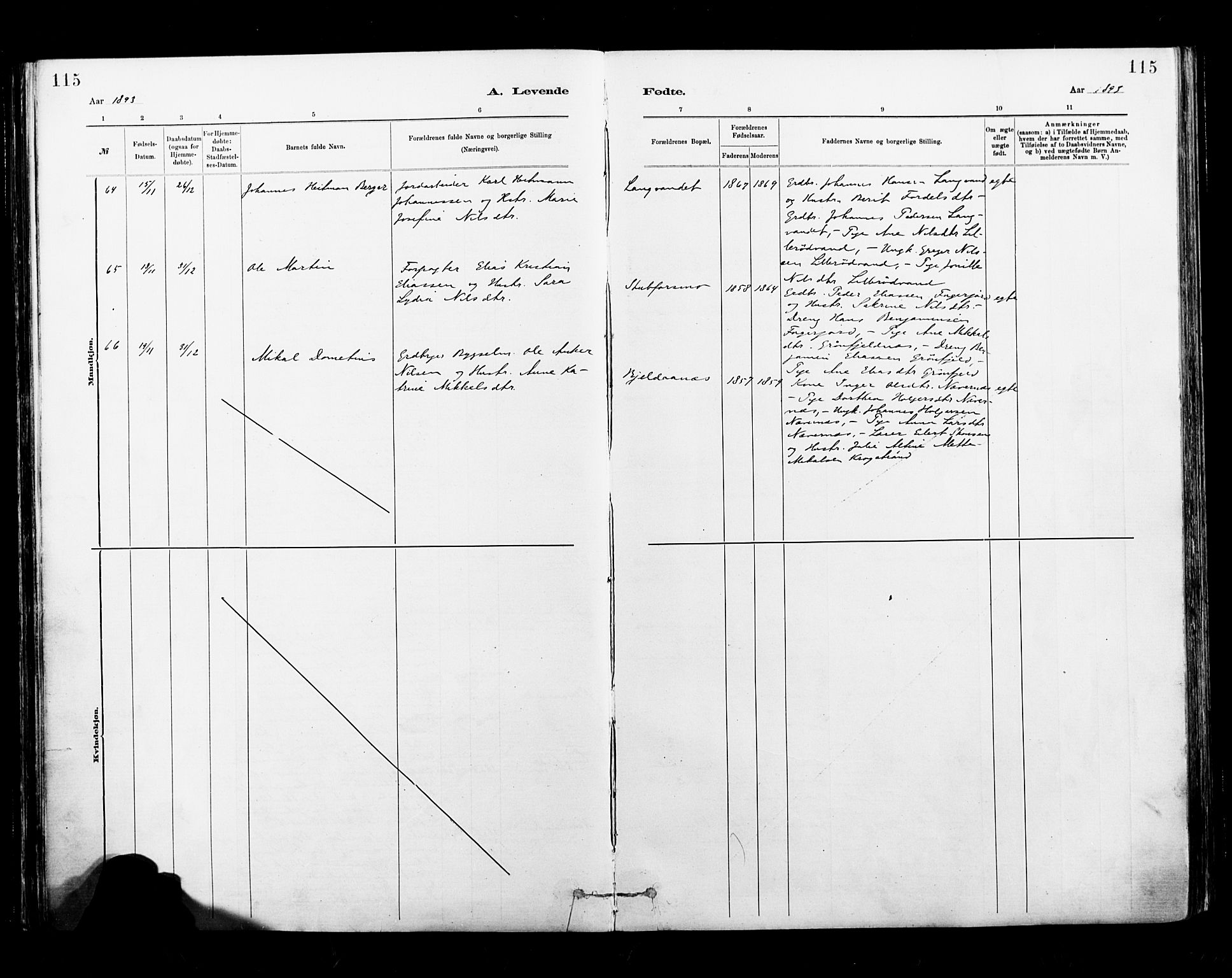 Ministerialprotokoller, klokkerbøker og fødselsregistre - Nordland, AV/SAT-A-1459/827/L0400: Parish register (official) no. 827A12, 1883-1903, p. 115