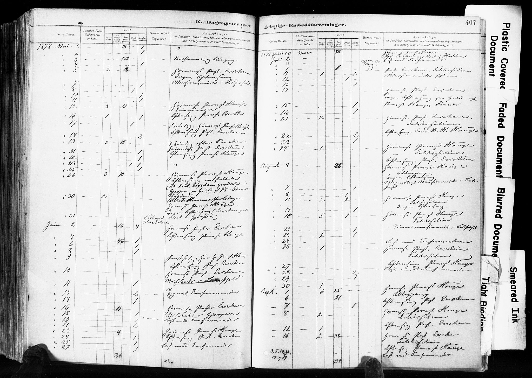 Skien kirkebøker, SAKO/A-302/F/Fa/L0009: Parish register (official) no. 9, 1878-1890, p. 407