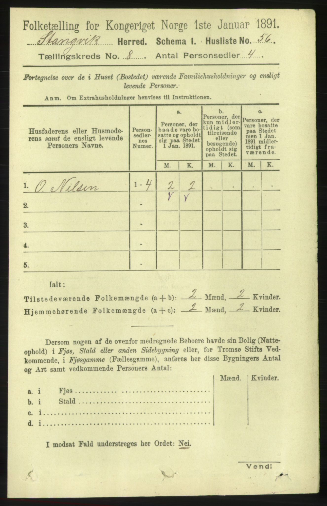 RA, 1891 census for 1564 Stangvik, 1891, p. 3328