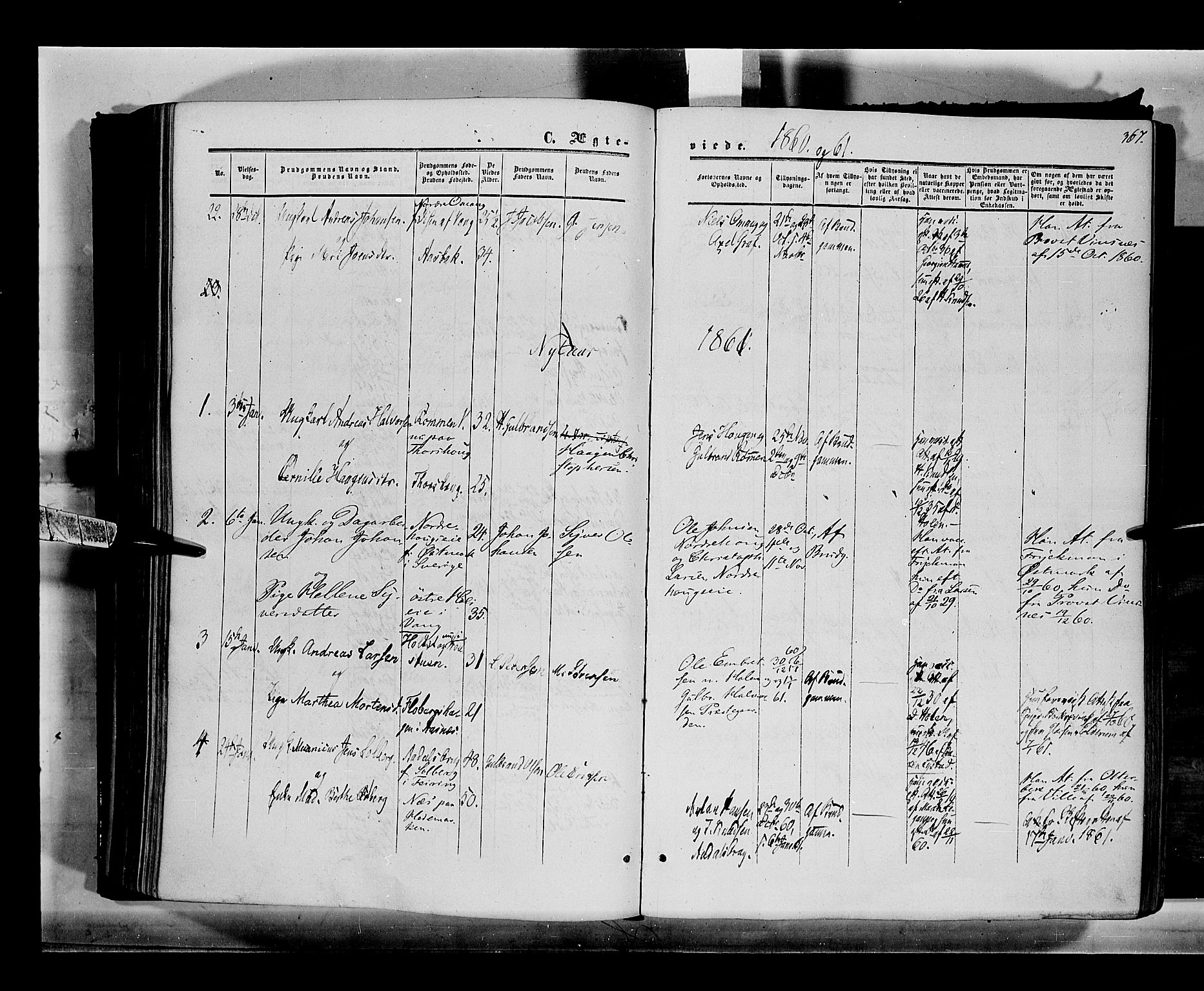 Løten prestekontor, SAH/PREST-022/K/Ka/L0008: Parish register (official) no. 8, 1860-1877, p. 367