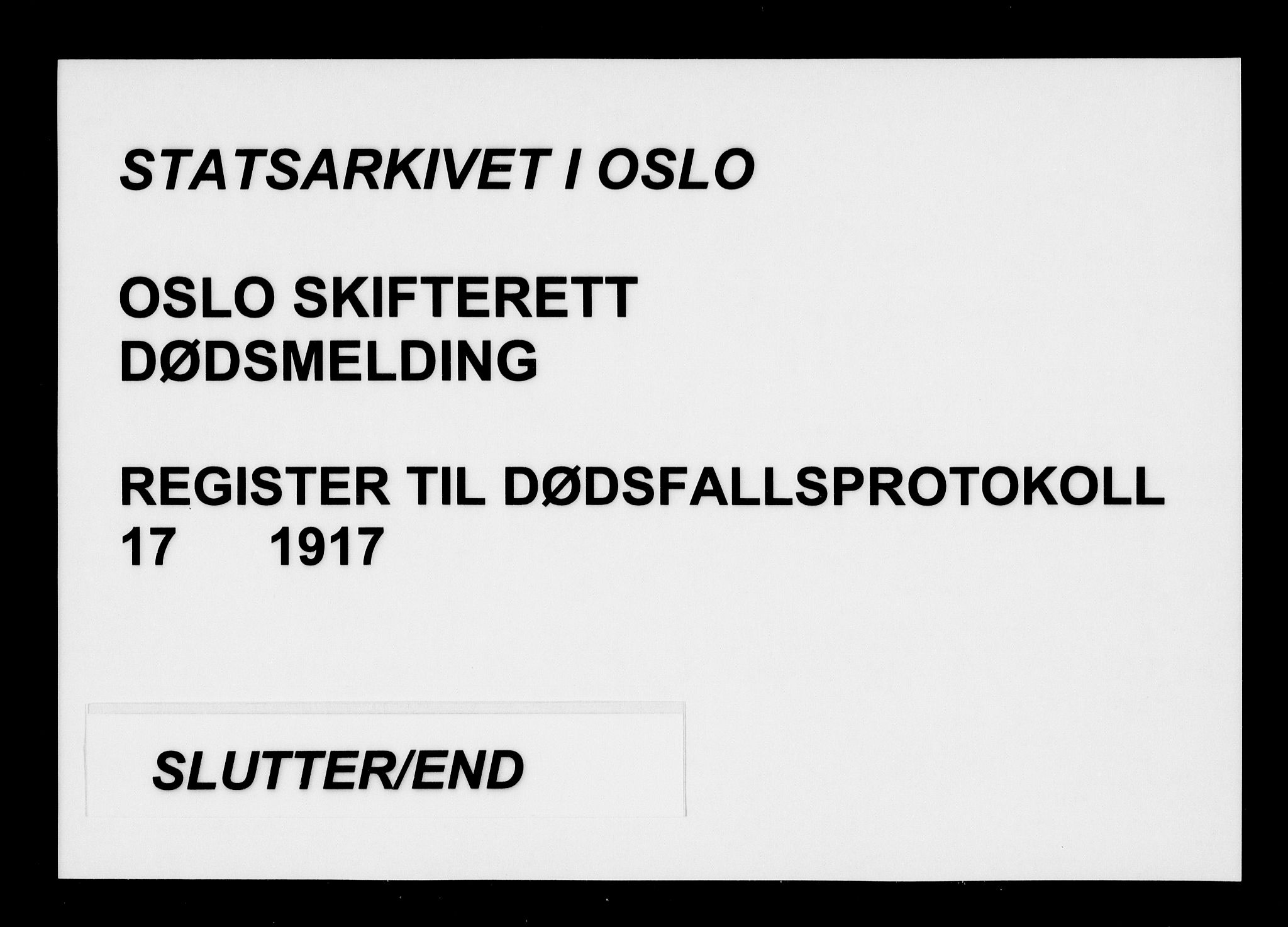 Oslo skifterett, AV/SAO-A-10383/F/Fa/Faa/L0017: Navneregister, 1917