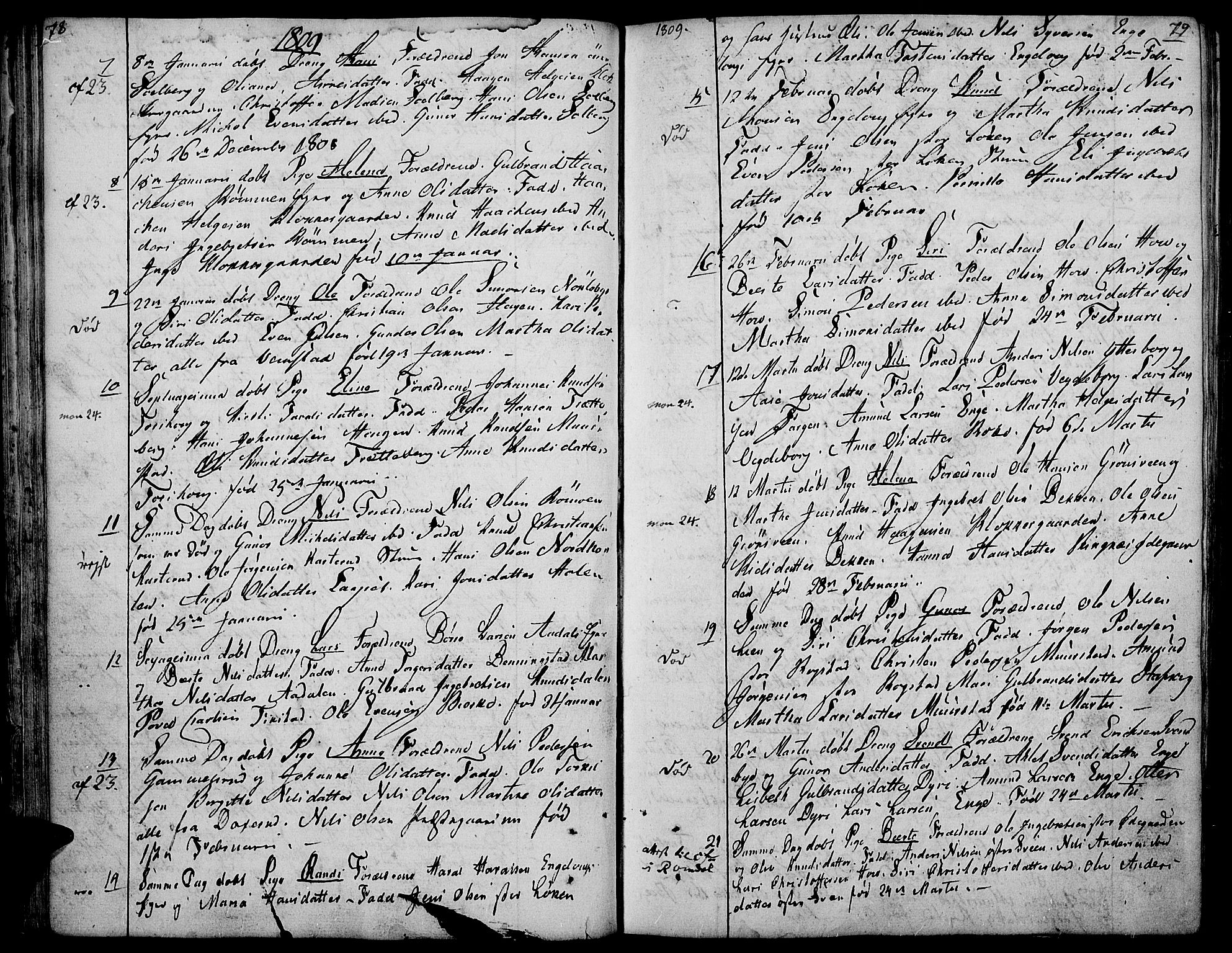 Løten prestekontor, AV/SAH-PREST-022/K/Ka/L0004: Parish register (official) no. 4, 1801-1814, p. 78-79