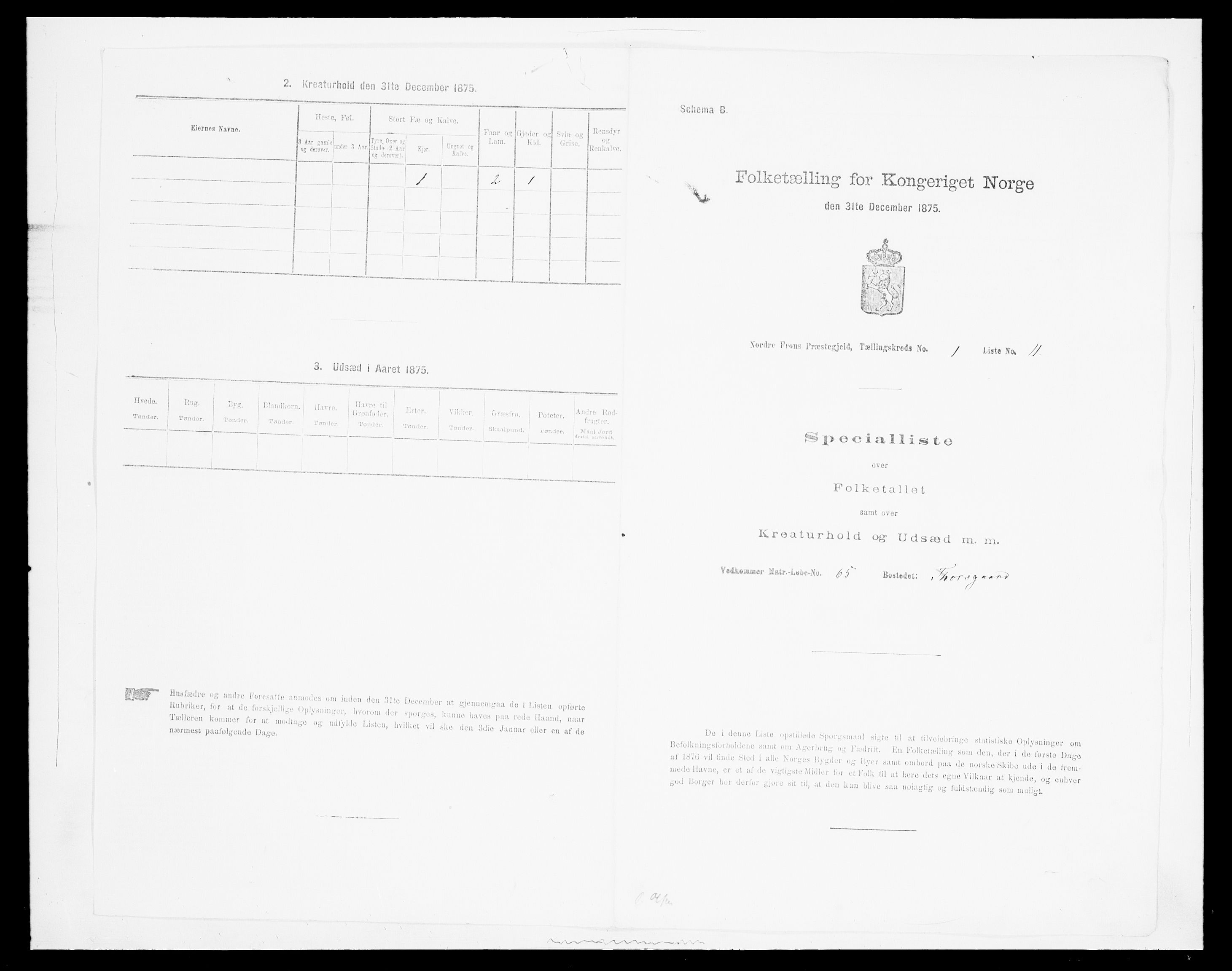 SAH, 1875 census for 0518P Nord-Fron, 1875, p. 131