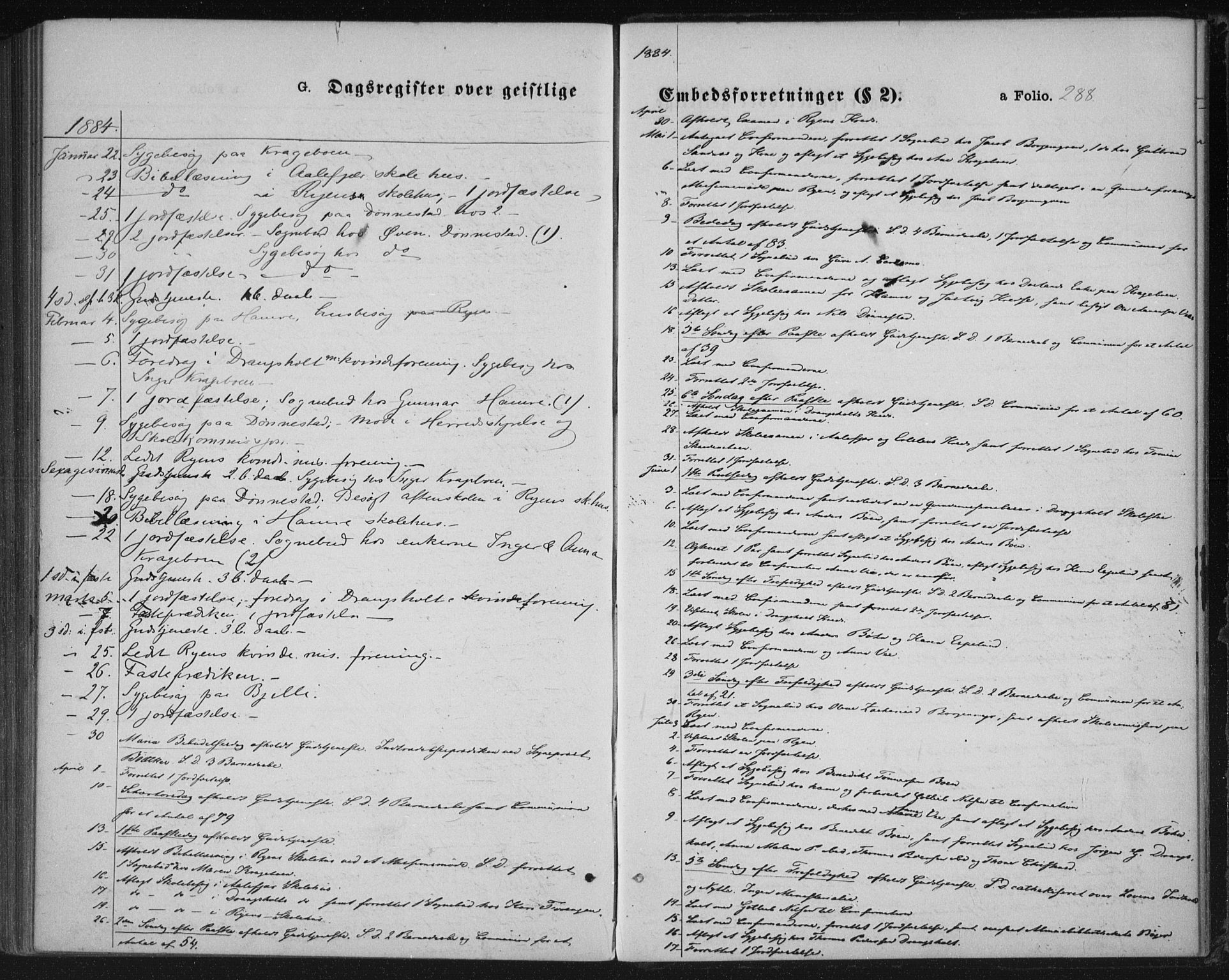 Tveit sokneprestkontor, AV/SAK-1111-0043/F/Fa/L0006: Parish register (official) no. A 6, 1872-1886, p. 288