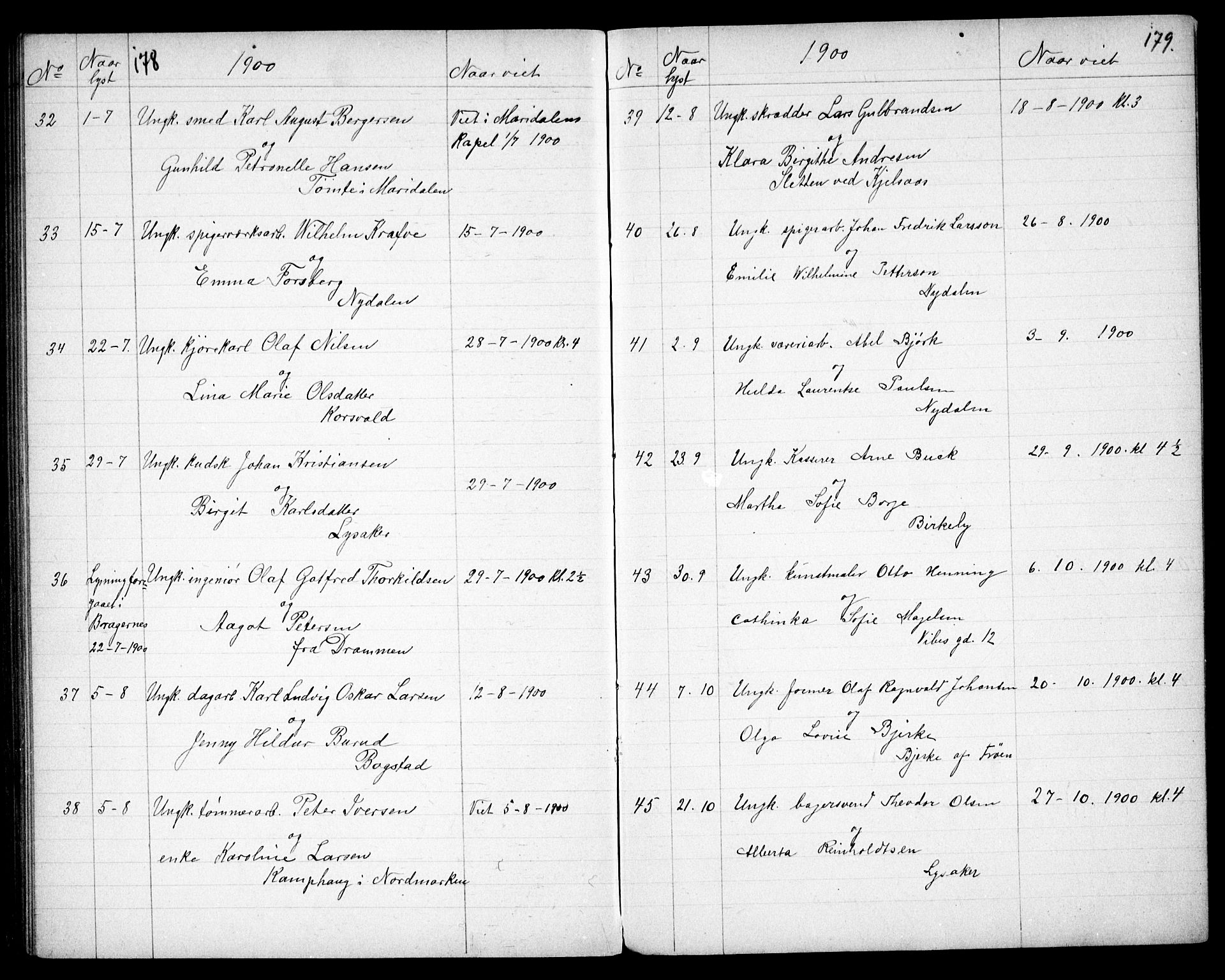 Vestre Aker prestekontor Kirkebøker, AV/SAO-A-10025/G/Ga/L0005: Parish register (copy) no. I 5, 1879-1901, p. 178-179