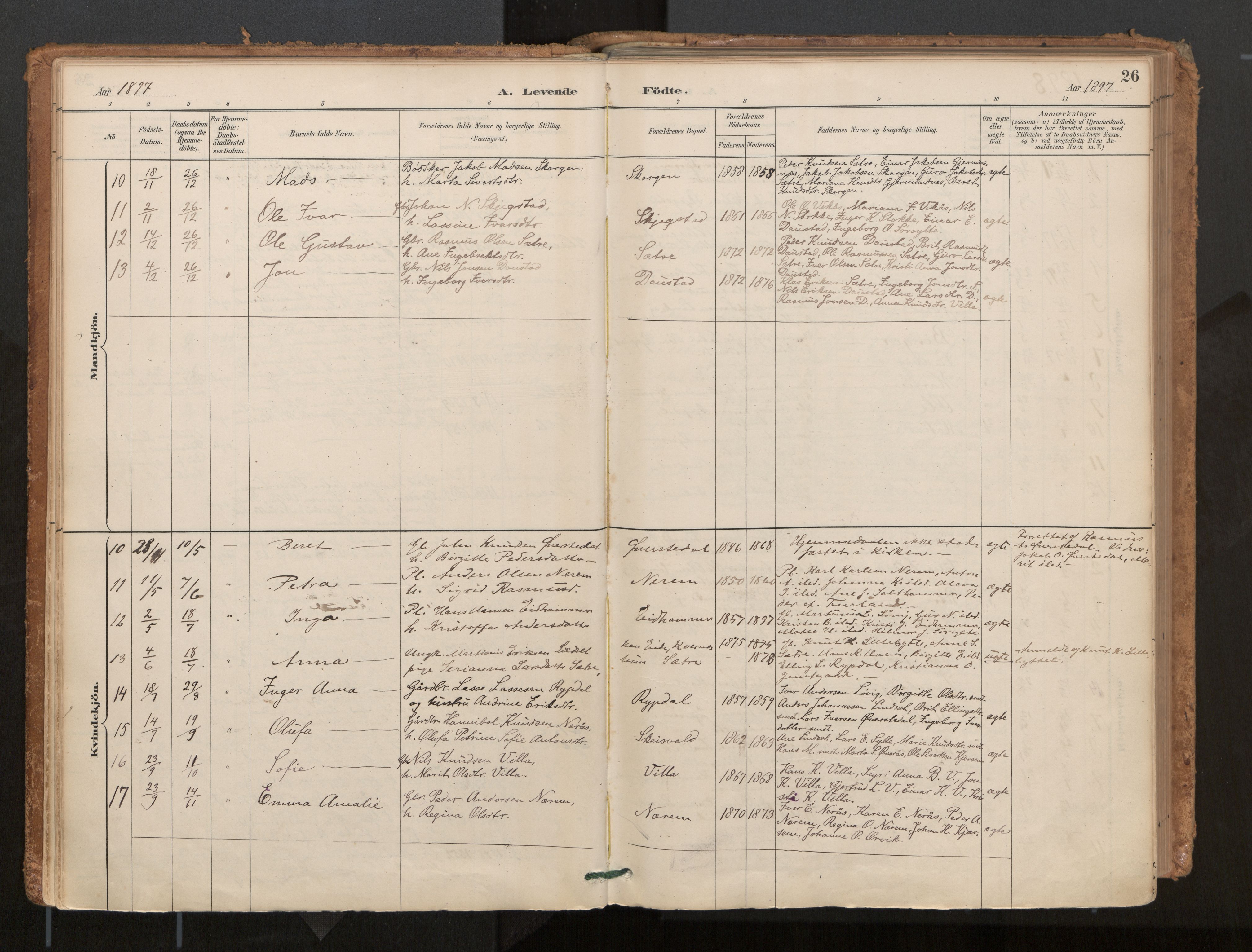 Ministerialprotokoller, klokkerbøker og fødselsregistre - Møre og Romsdal, AV/SAT-A-1454/541/L0545a: Parish register (official) no. 541A03, 1887-1912, p. 26