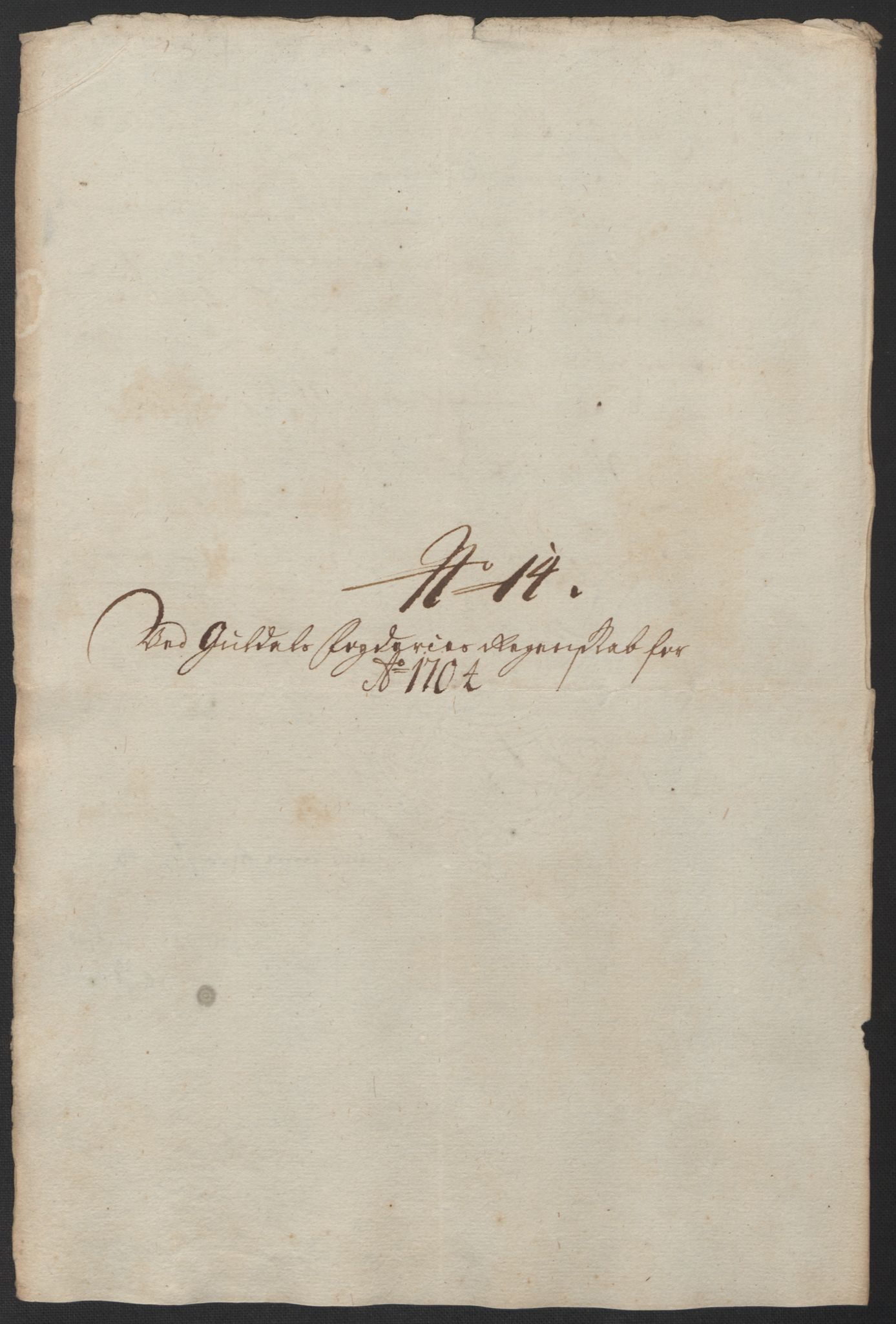 Rentekammeret inntil 1814, Reviderte regnskaper, Fogderegnskap, RA/EA-4092/R60/L3954: Fogderegnskap Orkdal og Gauldal, 1704, p. 396