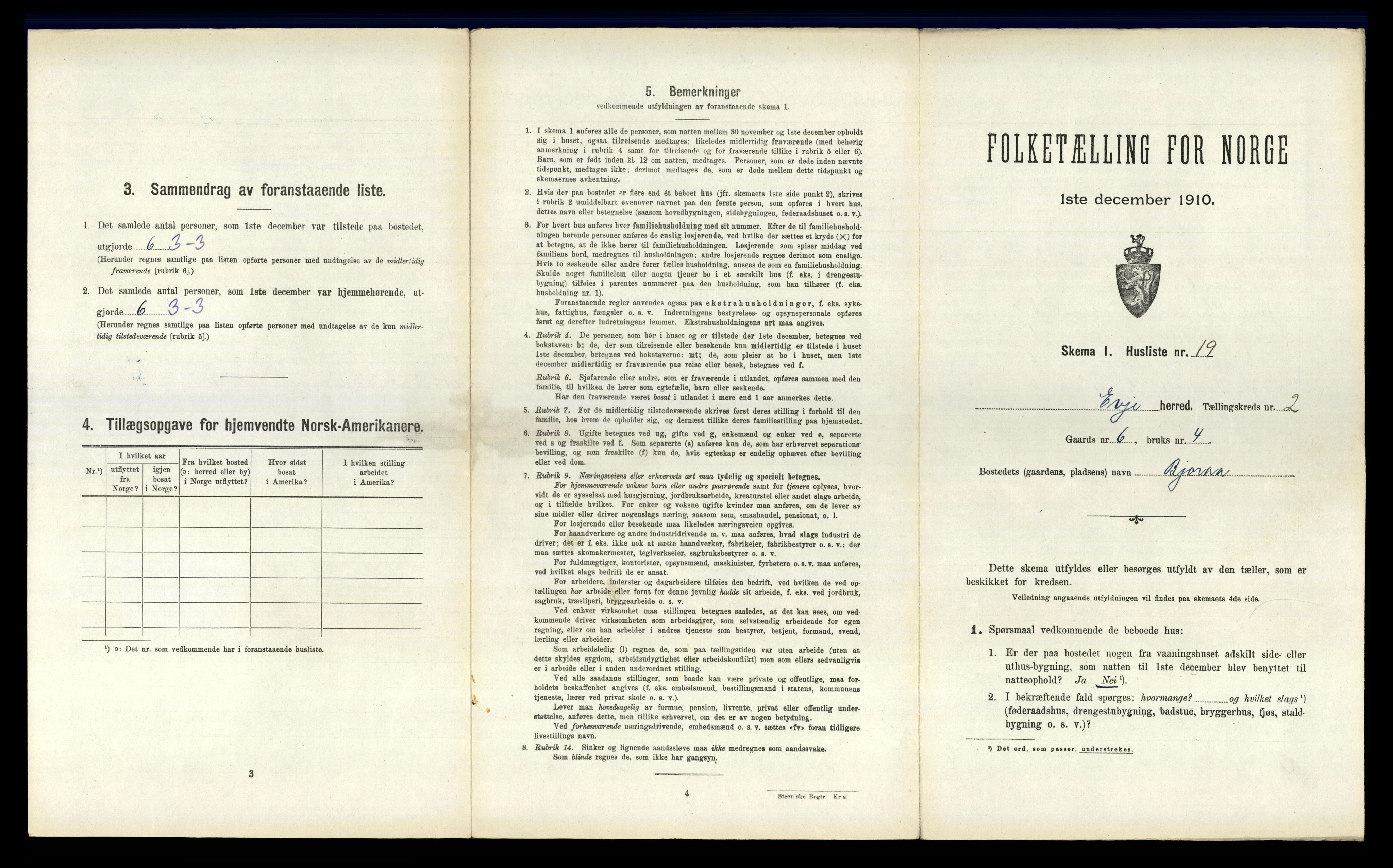RA, 1910 census for Evje, 1910, p. 88