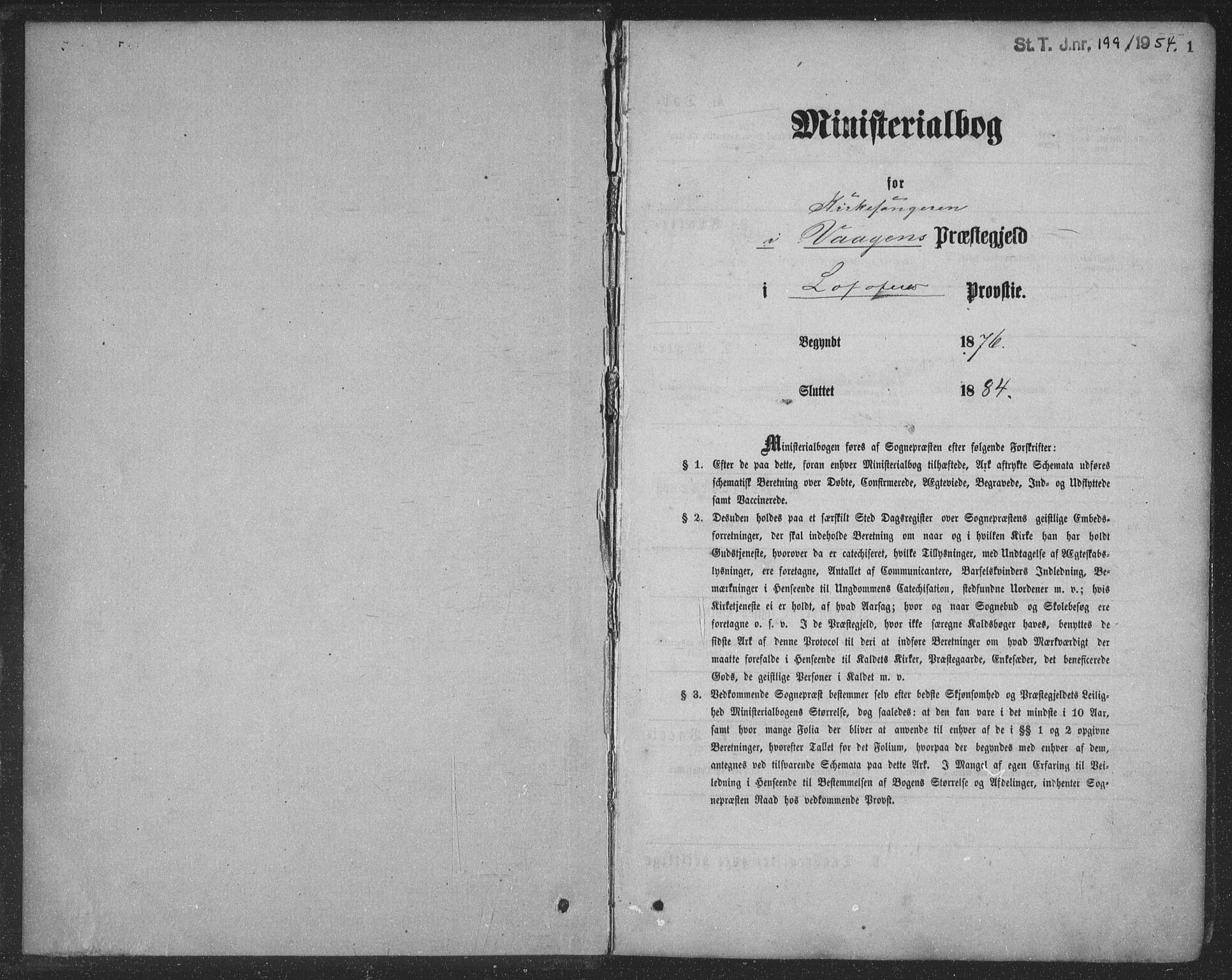 Ministerialprotokoller, klokkerbøker og fødselsregistre - Nordland, SAT/A-1459/874/L1075: Parish register (copy) no. 874C04, 1876-1883, p. 1