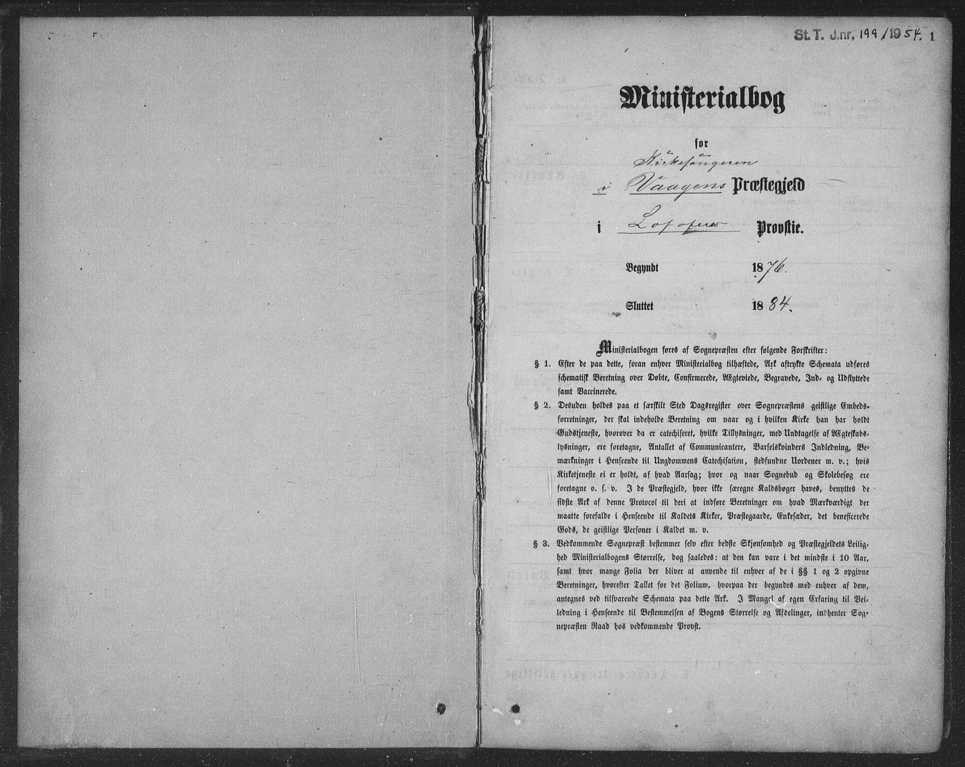 Ministerialprotokoller, klokkerbøker og fødselsregistre - Nordland, AV/SAT-A-1459/874/L1075: Parish register (copy) no. 874C04, 1876-1883, p. 1