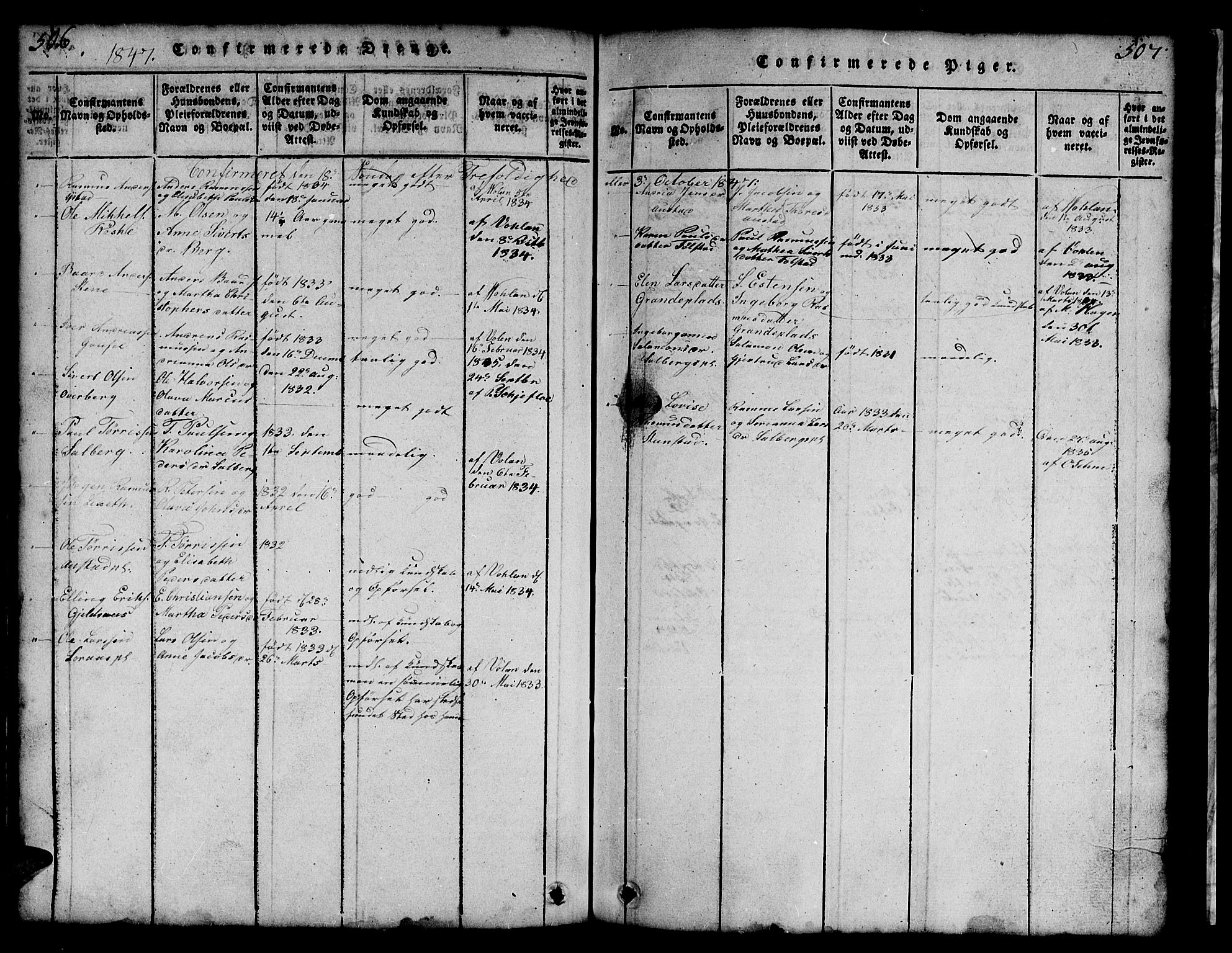 Ministerialprotokoller, klokkerbøker og fødselsregistre - Nord-Trøndelag, SAT/A-1458/731/L0310: Parish register (copy) no. 731C01, 1816-1874, p. 506-507