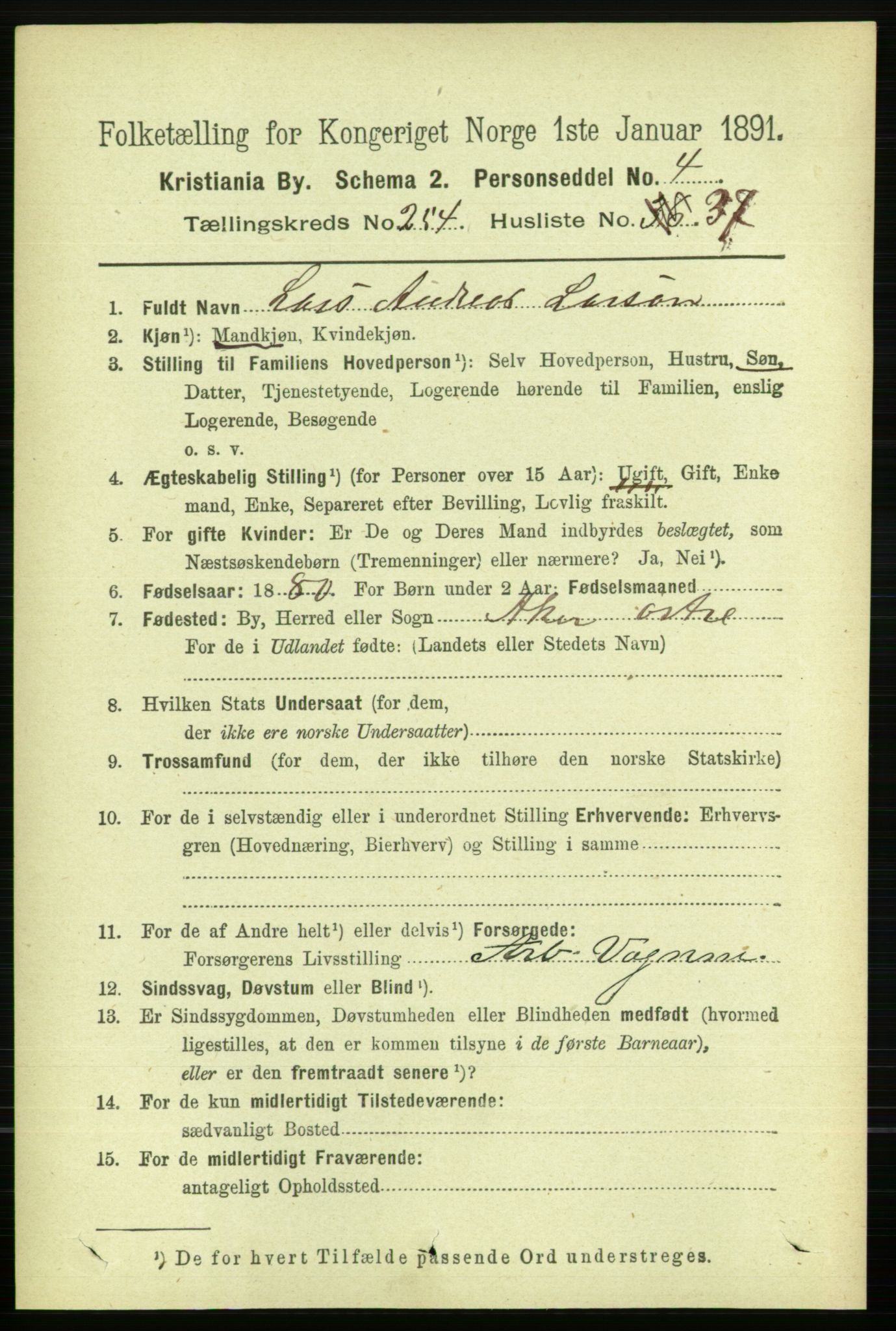 RA, 1891 census for 0301 Kristiania, 1891, p. 154963