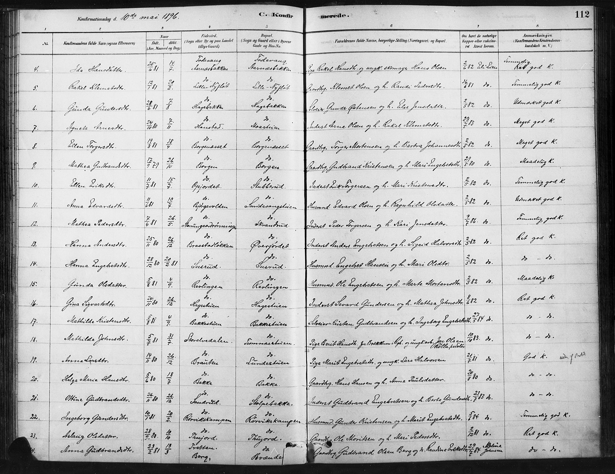 Ringebu prestekontor, AV/SAH-PREST-082/H/Ha/Haa/L0009: Parish register (official) no. 9, 1878-1898, p. 112