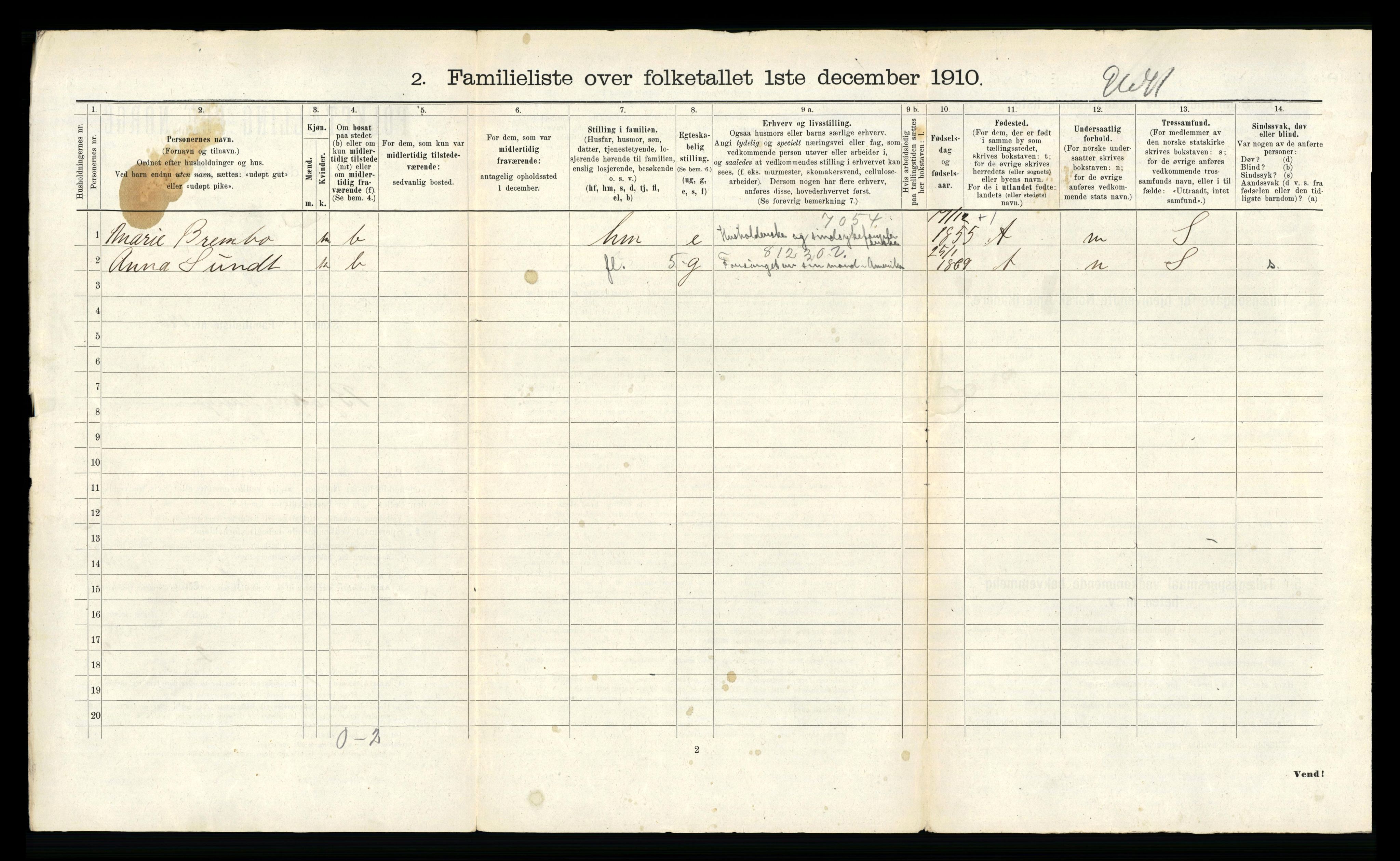 RA, 1910 census for Kristiansund, 1910, p. 7610