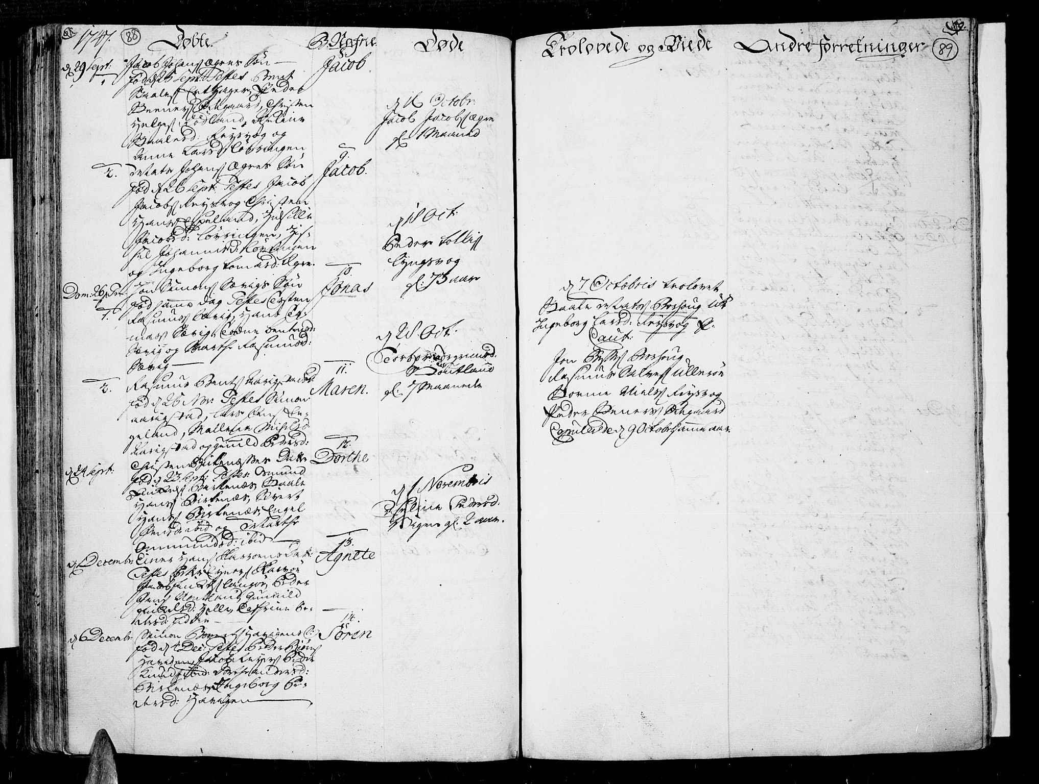 Lista sokneprestkontor, AV/SAK-1111-0027/F/Fa/L0002: Parish register (official) no. A 2 /3, 1726-1751, p. 88-89