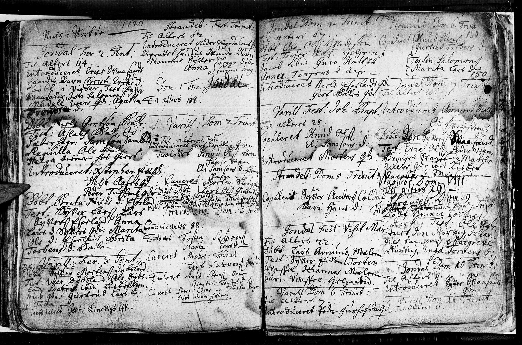 Strandebarm sokneprestembete, SAB/A-78401/H/Haa: Parish register (official) no. A 1, 1670-1726, p. 150