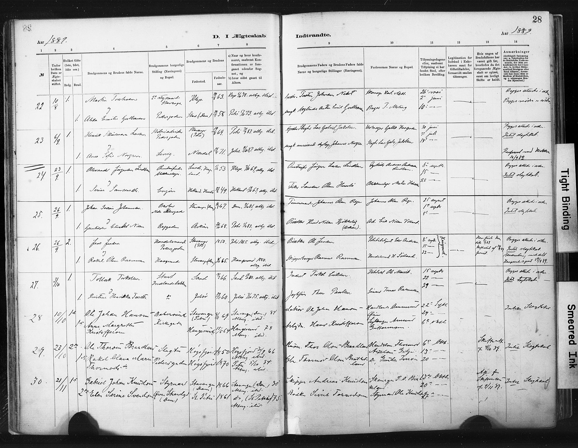 St. Johannes sokneprestkontor, AV/SAST-A-101814/001/30/30BA/L0003: Parish register (official) no. A 3, 1885-1910, p. 28