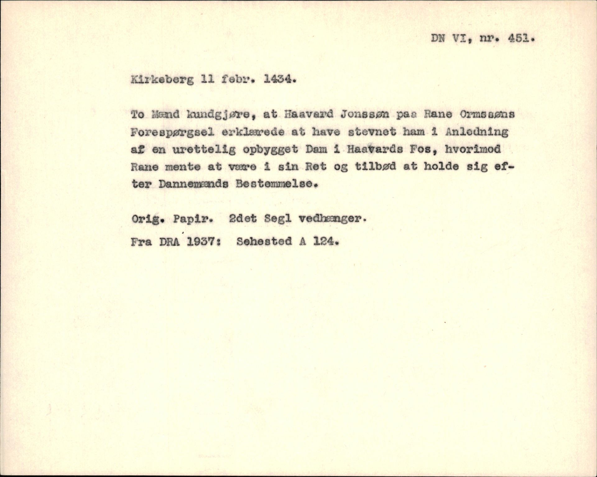 Riksarkivets diplomsamling, AV/RA-EA-5965/F35/F35f/L0001: Regestsedler: Diplomer fra DRA 1937 og 1996, p. 479