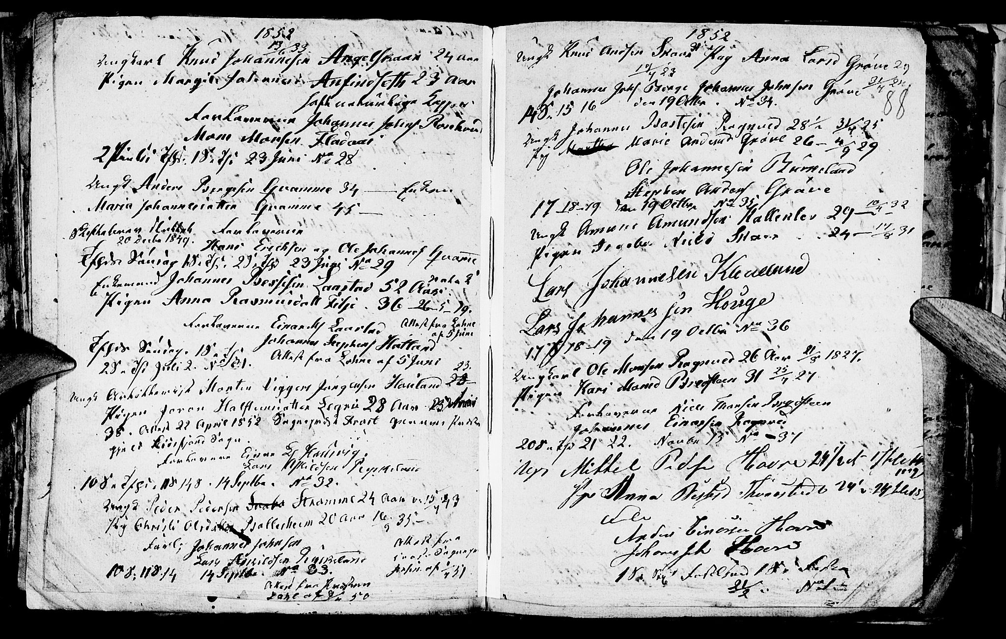 Haus sokneprestembete, SAB/A-75601/H/Hab: Parish register (copy) no. A 1, 1830-1855, p. 88