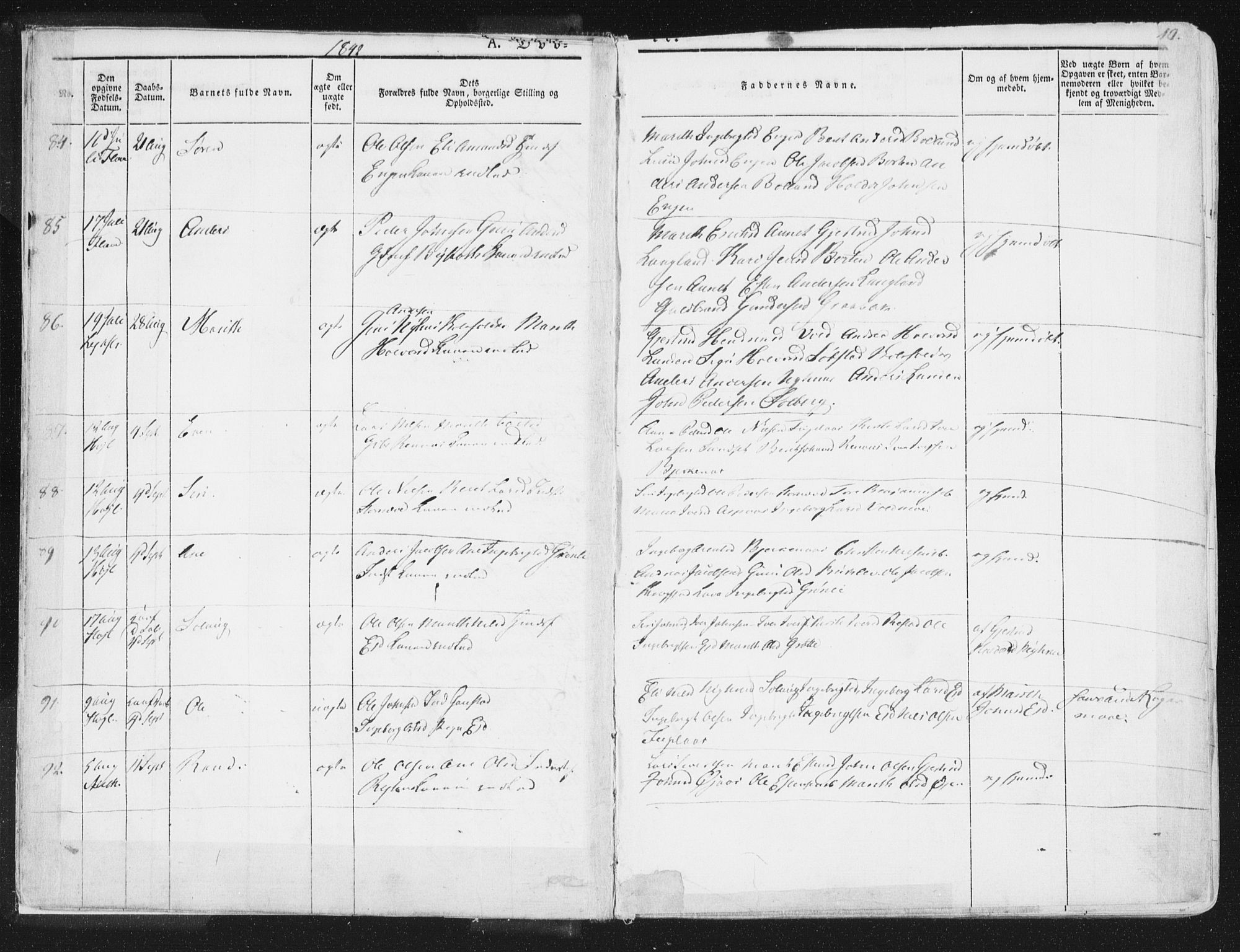 Ministerialprotokoller, klokkerbøker og fødselsregistre - Sør-Trøndelag, AV/SAT-A-1456/691/L1074: Parish register (official) no. 691A06, 1842-1852, p. 10