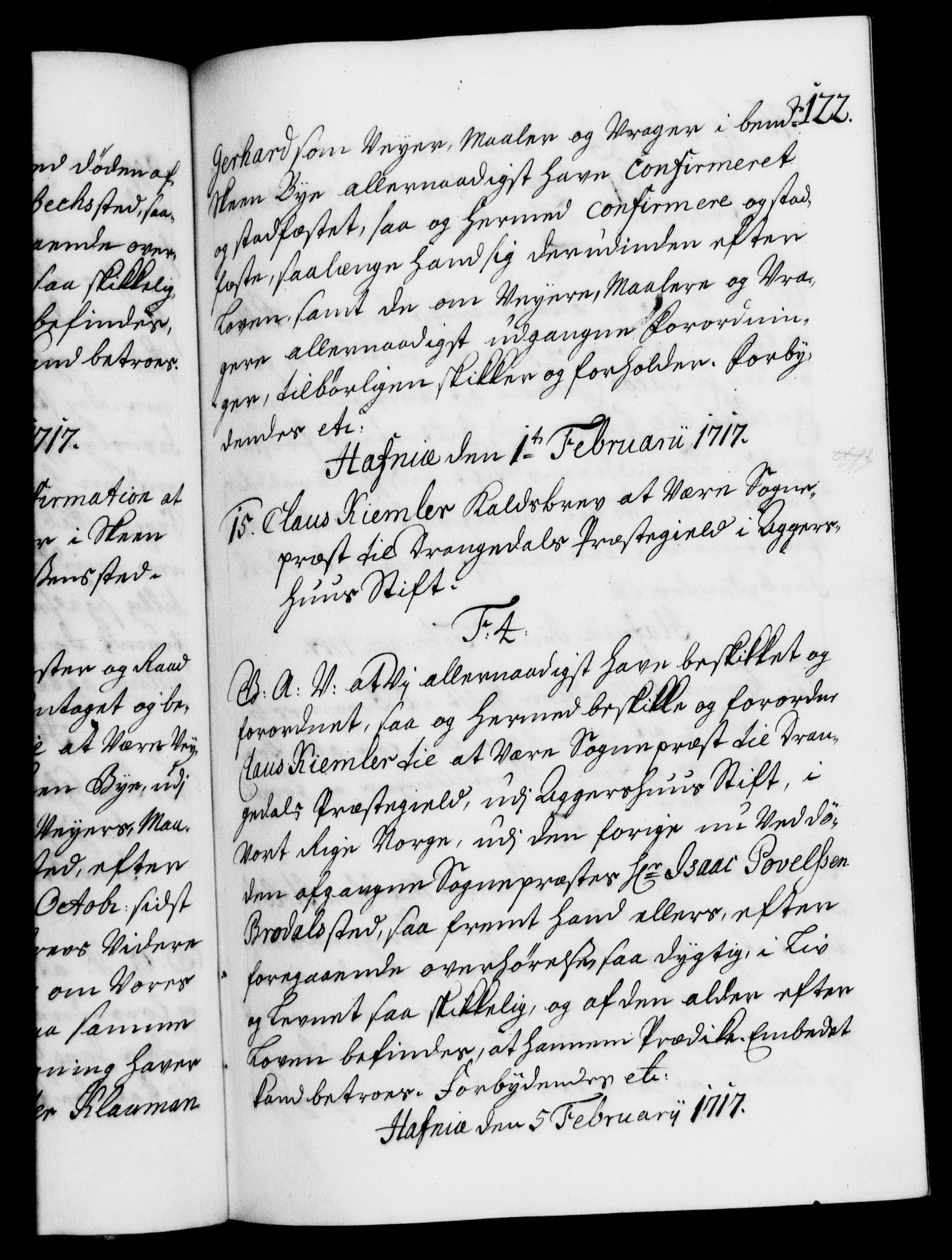 Danske Kanselli 1572-1799, AV/RA-EA-3023/F/Fc/Fca/Fcaa/L0022: Norske registre, 1716-1719, p. 122a