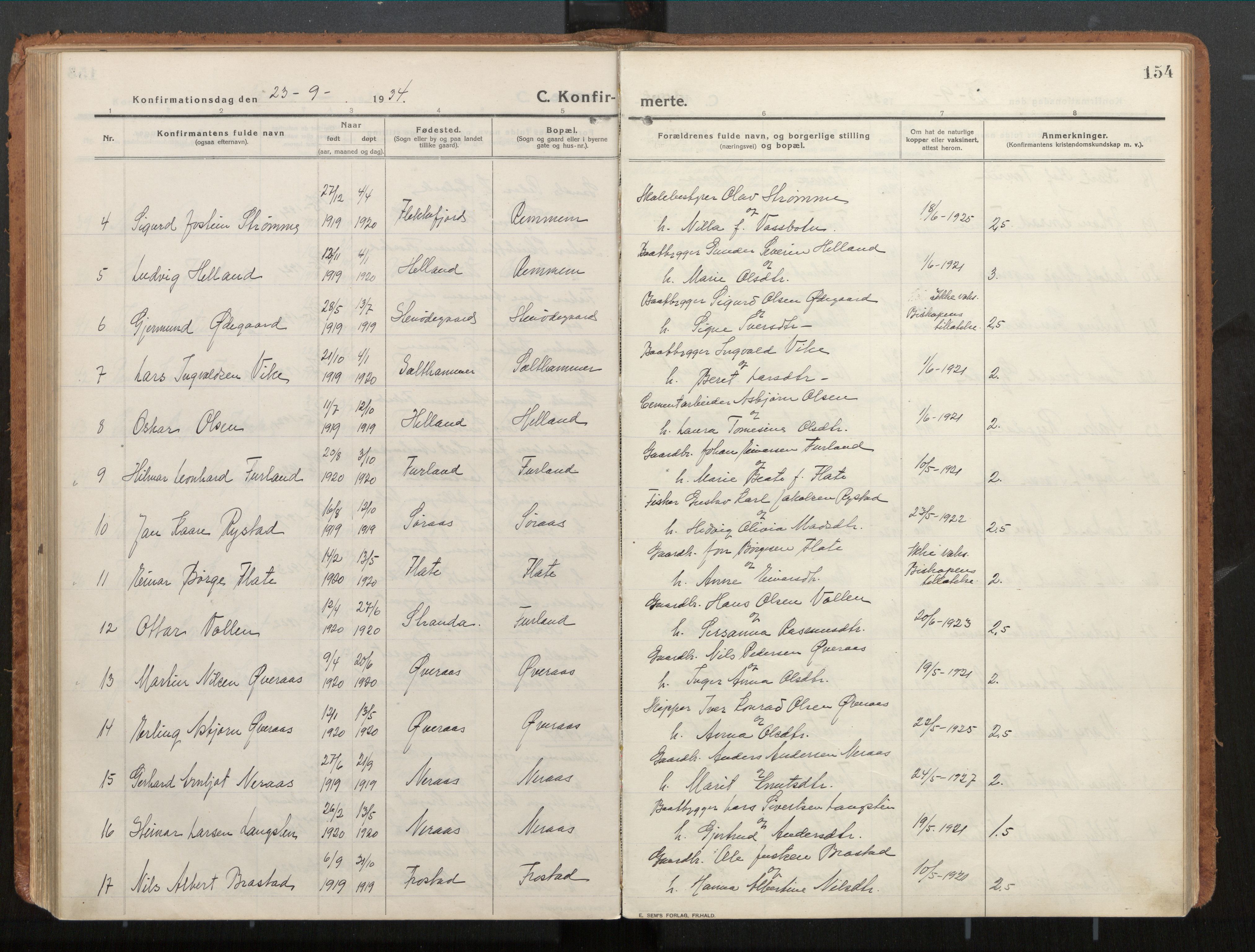 Ministerialprotokoller, klokkerbøker og fødselsregistre - Møre og Romsdal, AV/SAT-A-1454/539/L0534a: Parish register (official) no. 539A08, 1912-1935, p. 154