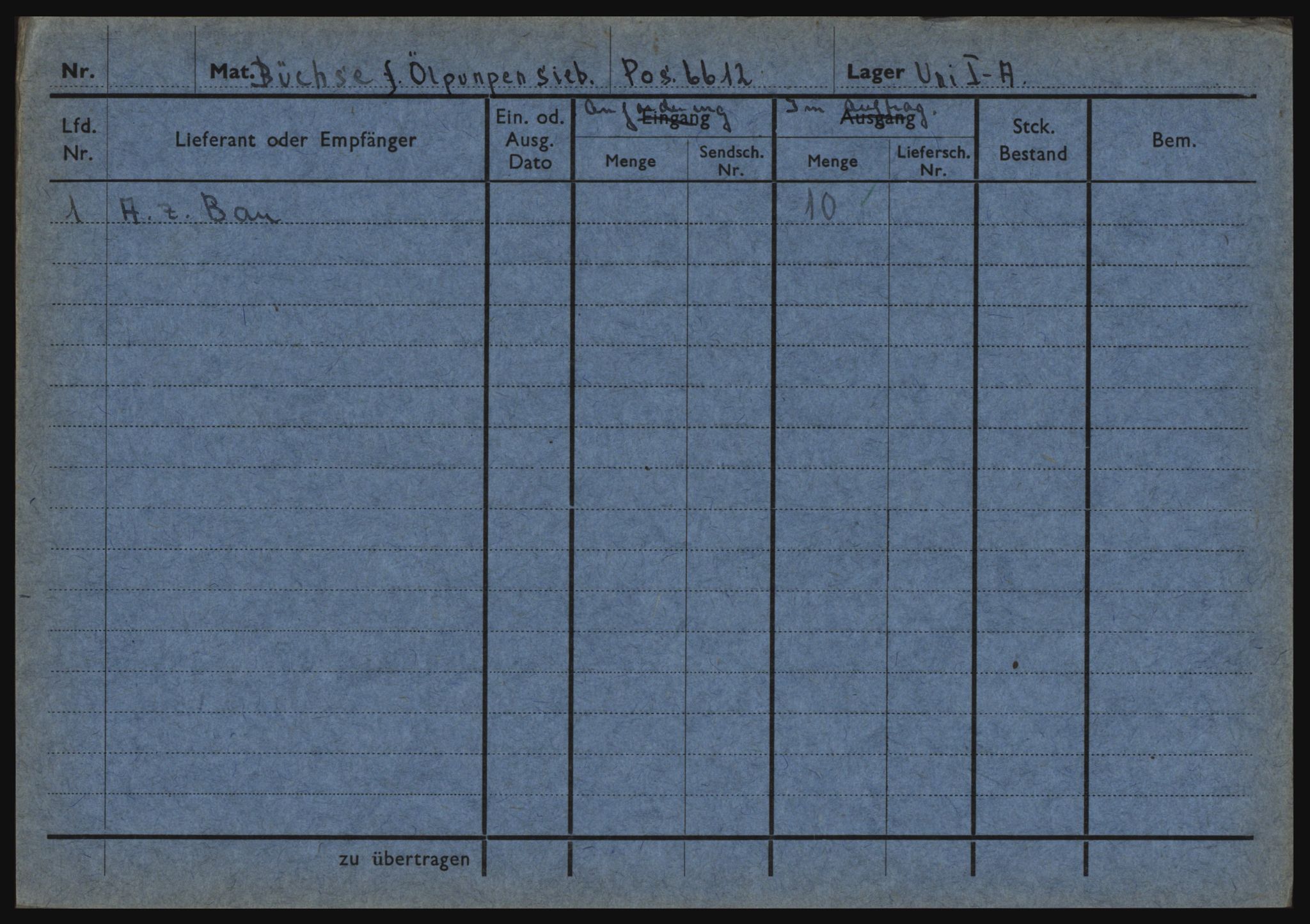 Tyske arkiver, Organisation Todt (OT), Einsatzgruppe Wiking, AV/RA-RAFA-2188/1/O/O12/L0002: Kartotek - Elektromaterial etc A-Z, 1940-1945, p. 54