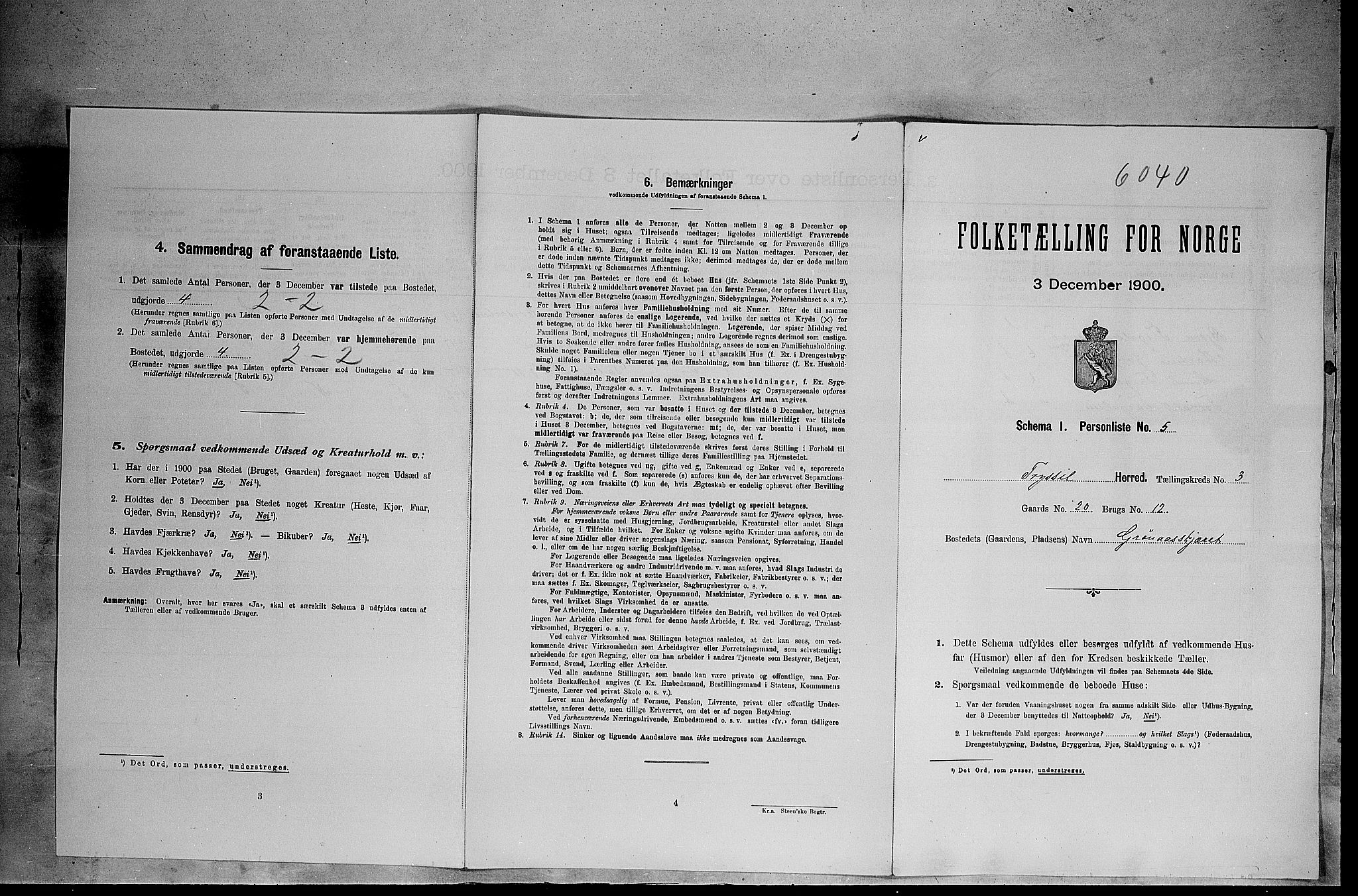 SAH, 1900 census for Trysil, 1900, p. 330